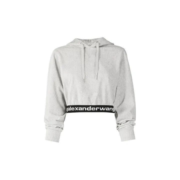 Alexander Wang Alexander Wang Logo Short Hoodie for Women - Size XXS / US 00 / IT 34 - 2 Thumbnail