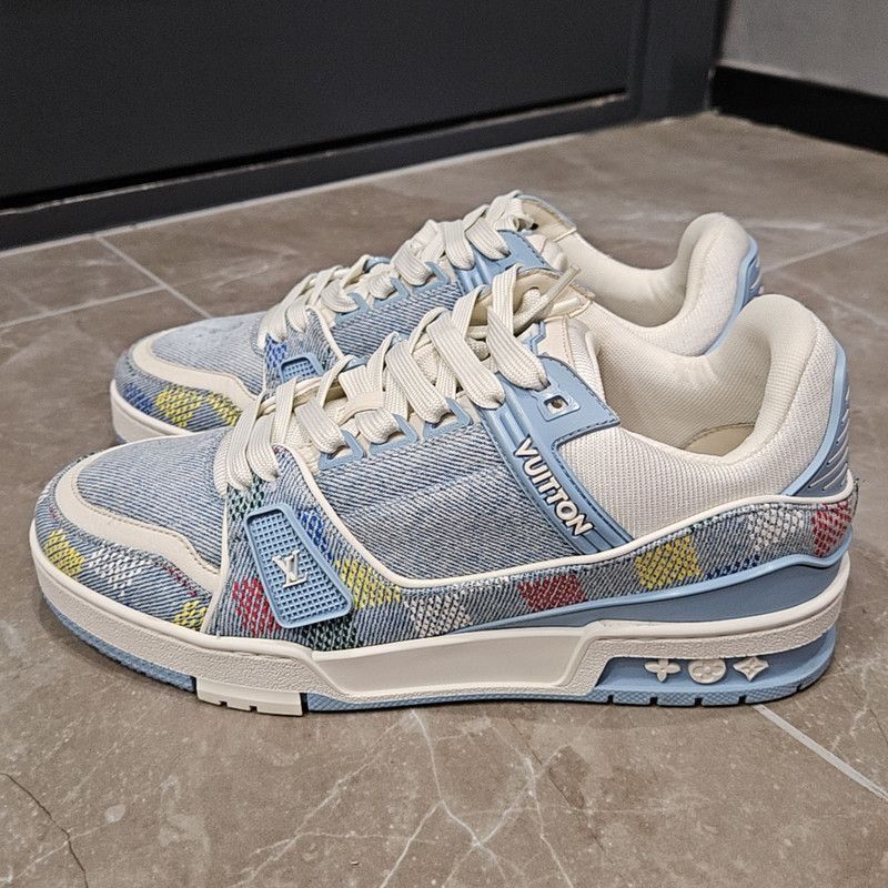 Louis Vuitton Blue Denim Low Top Sneakers -2508
