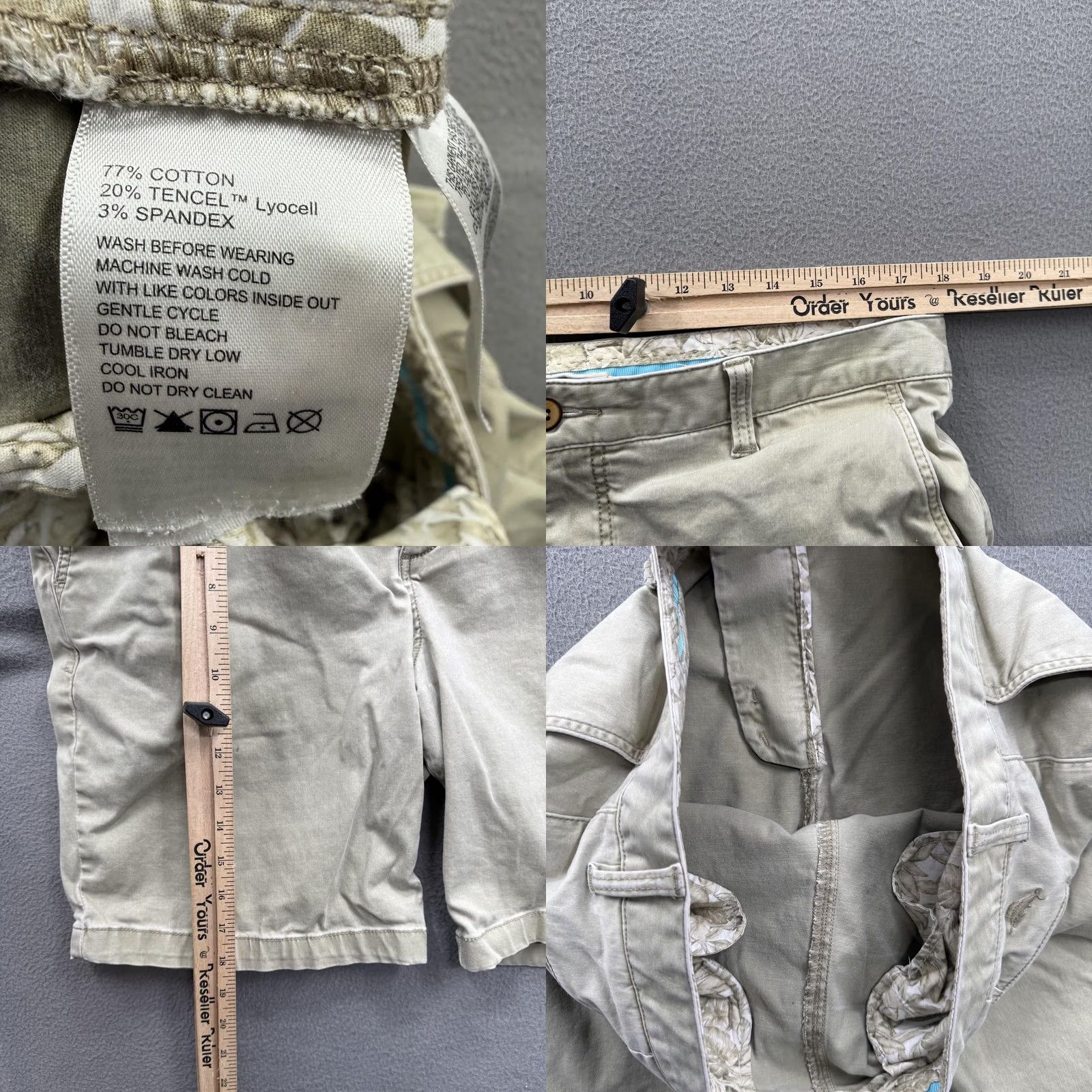 Tommy Bahama Tommy Bahama Shorts Mens 36 Beige Chino Stretch 9 Inseam Casual Cotton Summer Mens Size US 36 / EU 52 - 8 Thumbnail