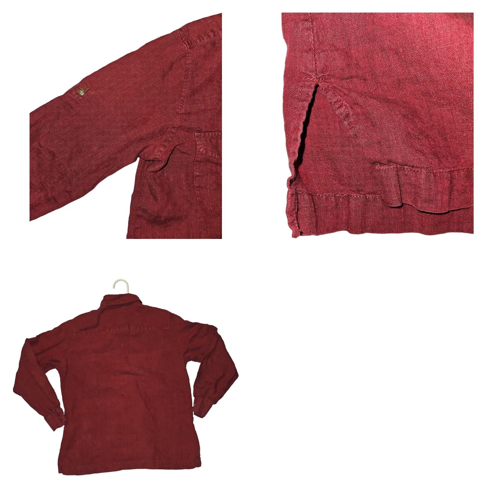 Eddie Bauer Eddie Bauer Button-Up Shirt Long Sleeve Women's M Red Linen 100% Pocket? (Note: original title does not mention pocket) Size M / US 6-8 / IT 42-44 - 8 Thumbnail