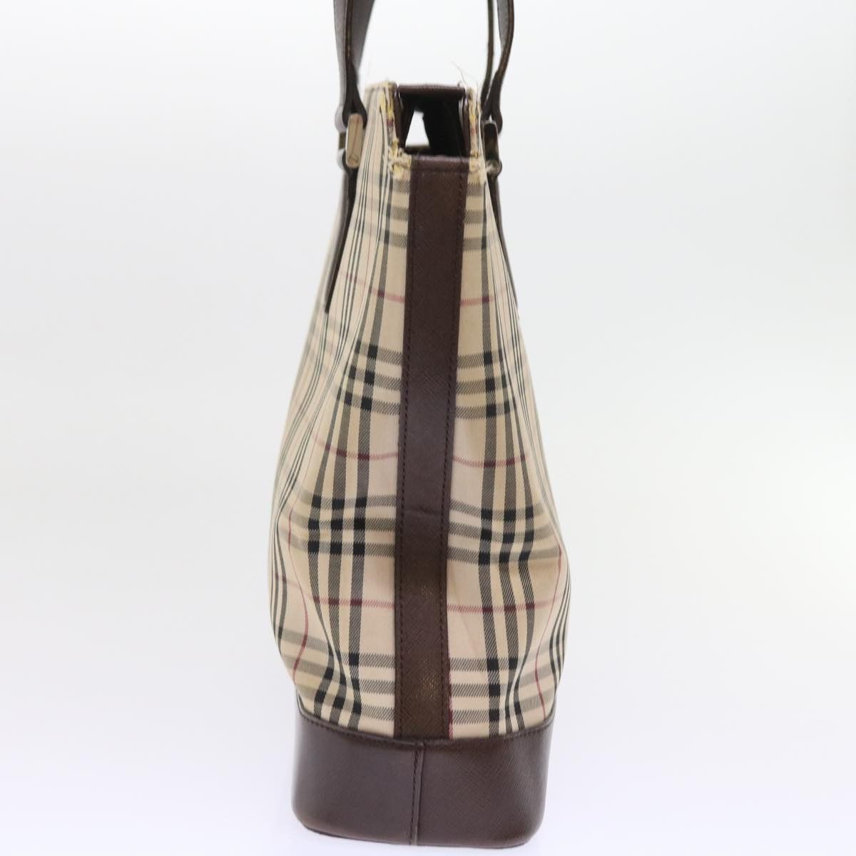 Burberry Burberry Nova Check Tote Bag Nylon Canvas Beige Size ONE SIZE - 3 Thumbnail