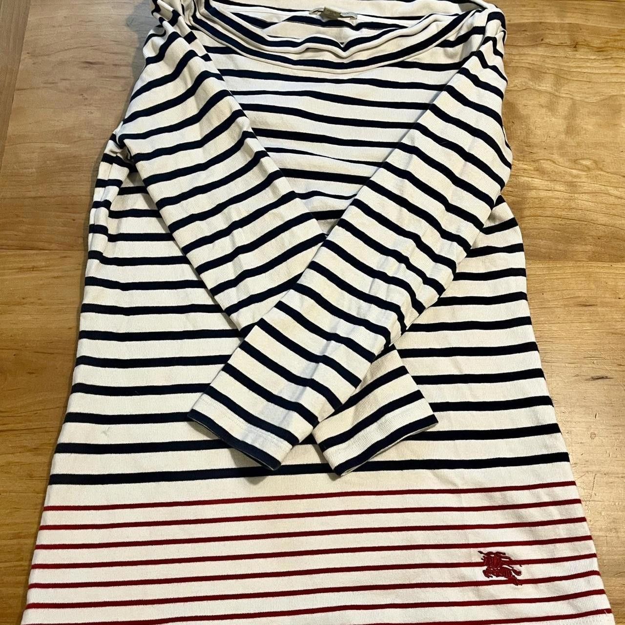 Burberry Classic Burberry boat neck cotton stripe 3/4 sleeve top. Size XS / US 0-2 / IT 36-38 - 1 Thumbnail