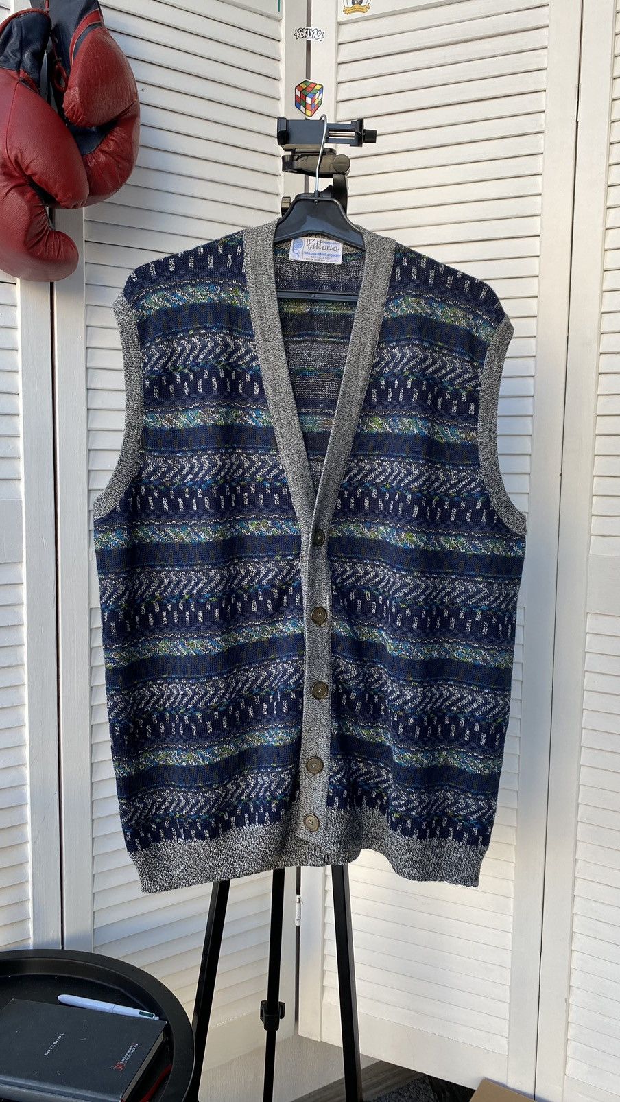 Designer × Vintage Vintage 90s Lana Knit Cardigan Sweater Button Vest Size US L / EU 52-54 / 3 - 8 Thumbnail