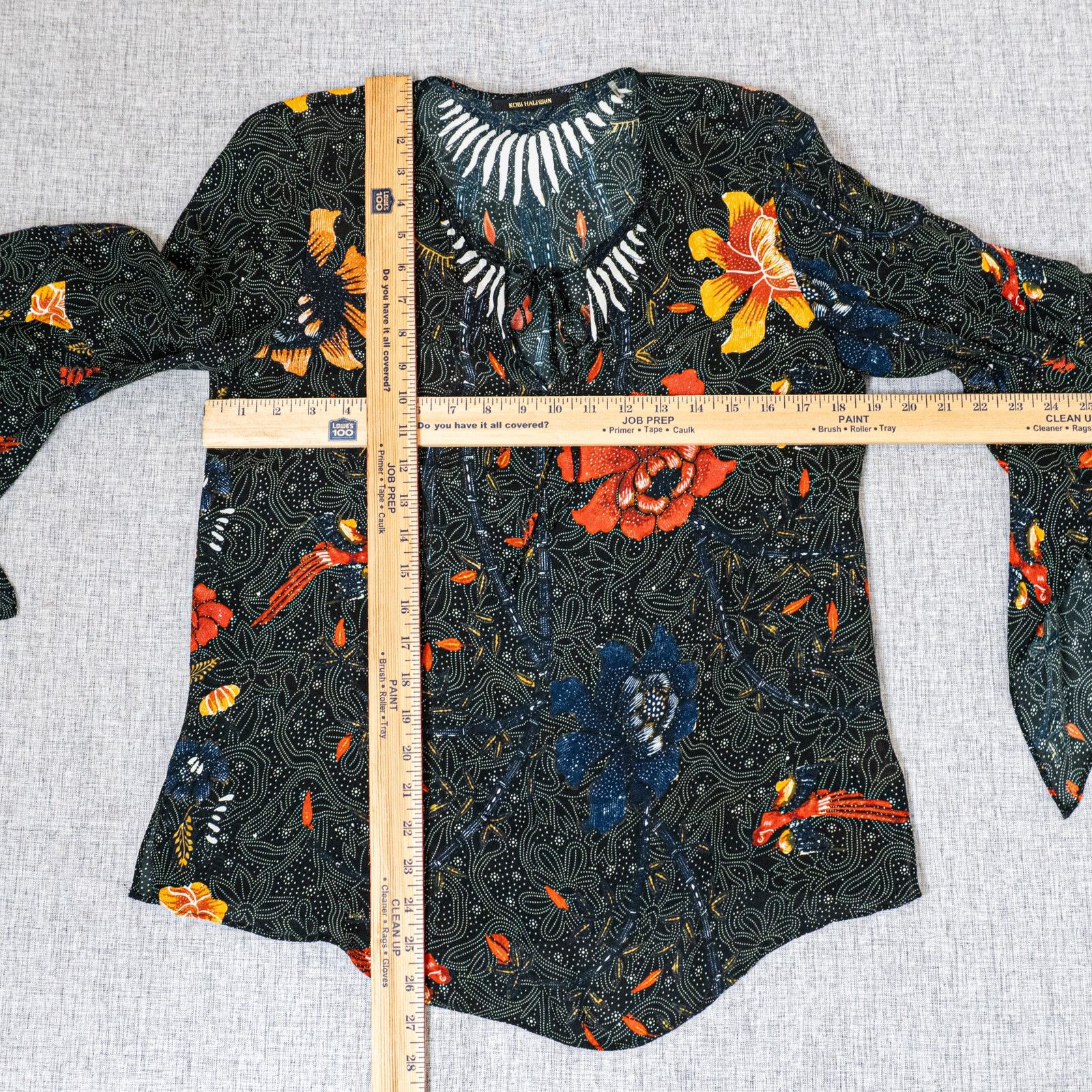 KOBI HALPERIN Kobi Halperin Rubie Floral Silk Blouse Boho bell sleeve Size S / US 4 / IT 40 - 6 Thumbnail