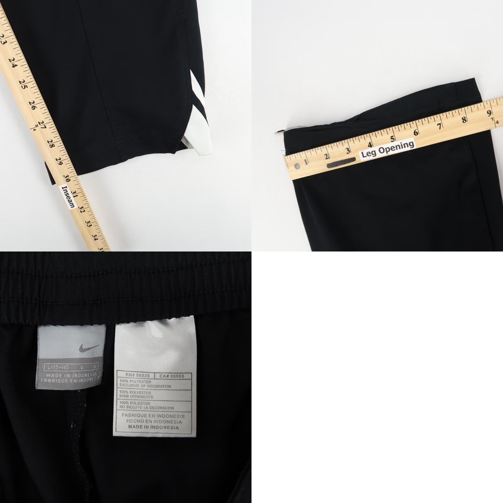 Nike Nike Track Pants Womens L Black Drawstring Waist Athletic Training Size 36" / US 14 / IT 50 - 8 Thumbnail