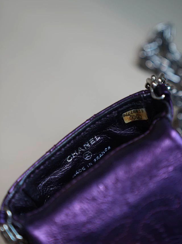 Chanel CHANEL 2.55 Pochette Purple Mini Chain Crossbody Bag Size ONE SIZE - 9 Thumbnail