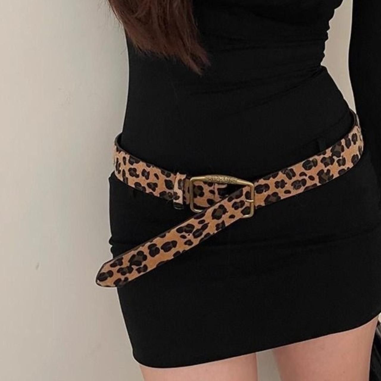 Japanese Brand Y2K Black Chunky Oversized Buckle Animal Print Boho Belt Size ONE SIZE - 3 Thumbnail