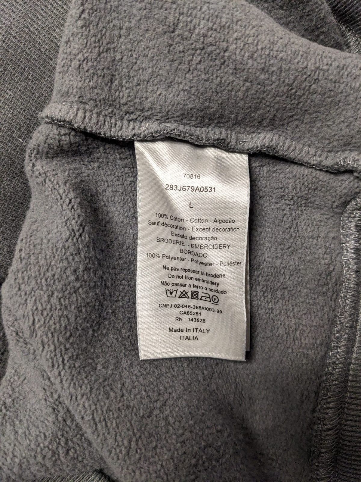 Dior CHRISTIAN DIOR X CACTUS JACK OVERSIZED SWEATSHIRT L GREY Size US L / EU 52-54 / 3 - 8 Thumbnail