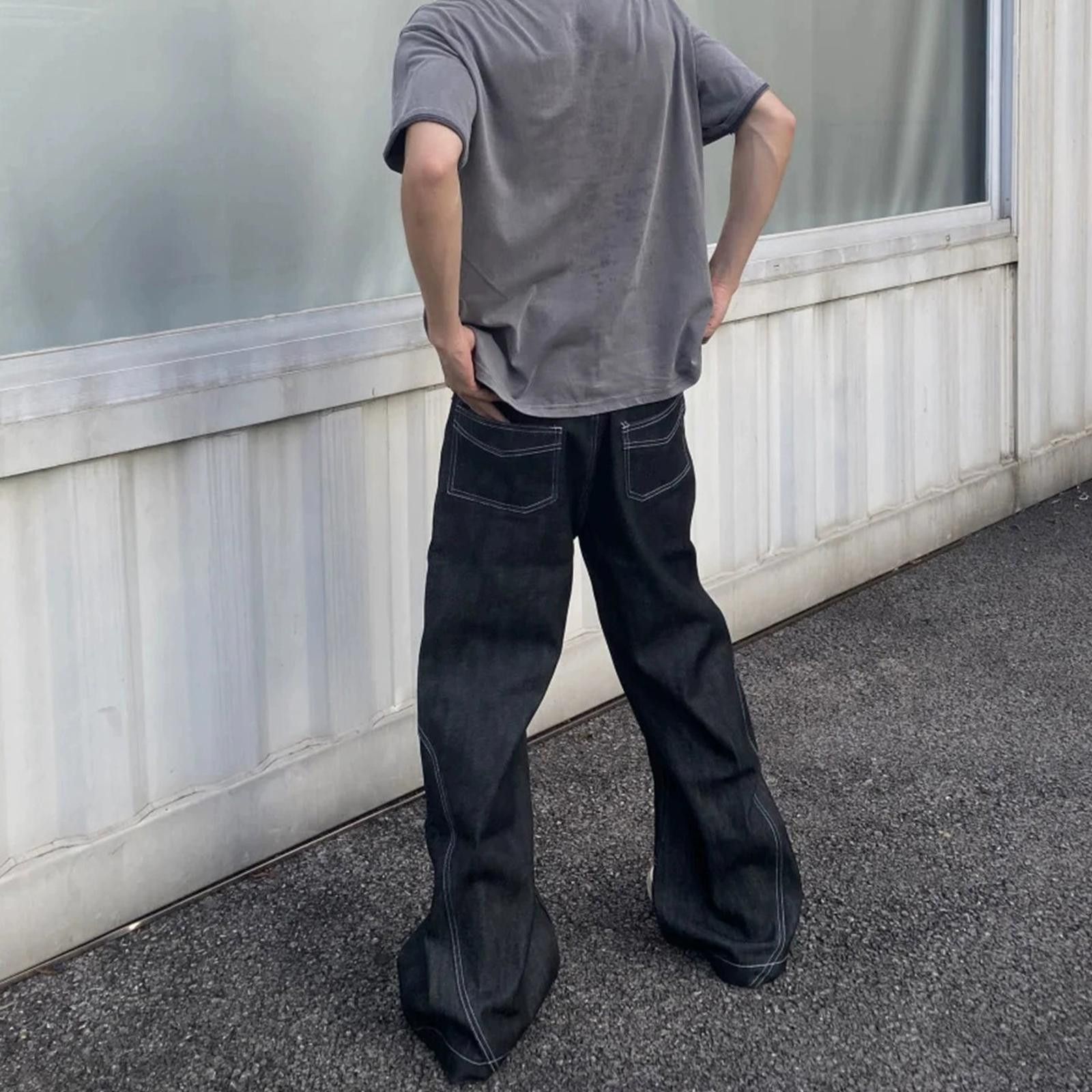 Other Black Wide Leg Denim Jeans, Loose Fit Baggy Jeans Size US 30 / EU 46 - 8 Thumbnail