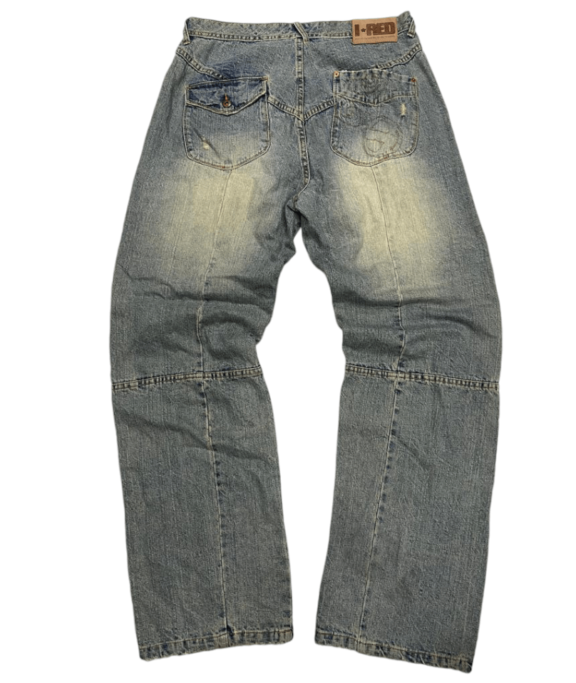 Indigo × Japanese Brand 🔥INDIGO RED DENIM DISTRESSED CARGO PANTS Size US 36 / EU 52 - 2 Thumbnail