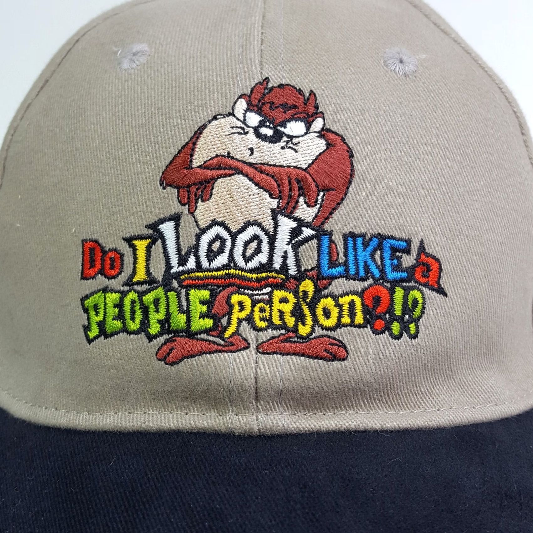 Vintage VINTAGE Looney Tunes Taz Cartoon Adjustable Hat Beige Baseball Cap Men Twill Cotton 90s Tasmanian Devil Embroidered Adjustable Lightweight Br eathable Size ONE SIZE - 3 Thumbnail