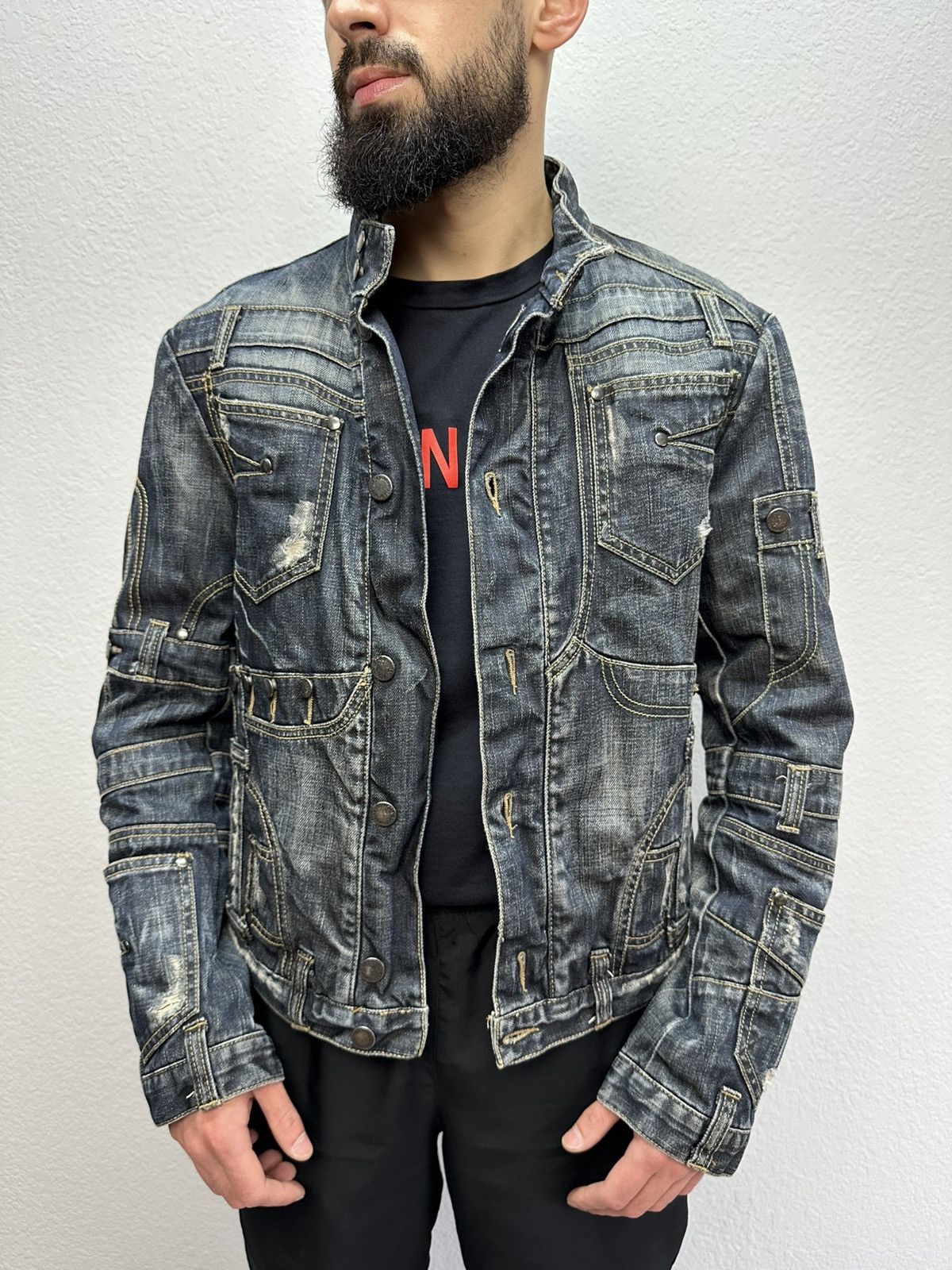 Absolut Joy Vintage Absolut Joy Japanese Denim Jacket Multi Pocket Size US M / EU 48-50 / 2 - 1 Thumbnail