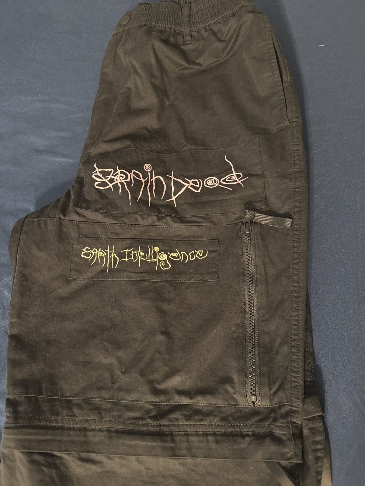 Brain Dead Brain Dead Black Mushroom Utility Cargo Pants Size US 32 / EU 48 - 3 Thumbnail