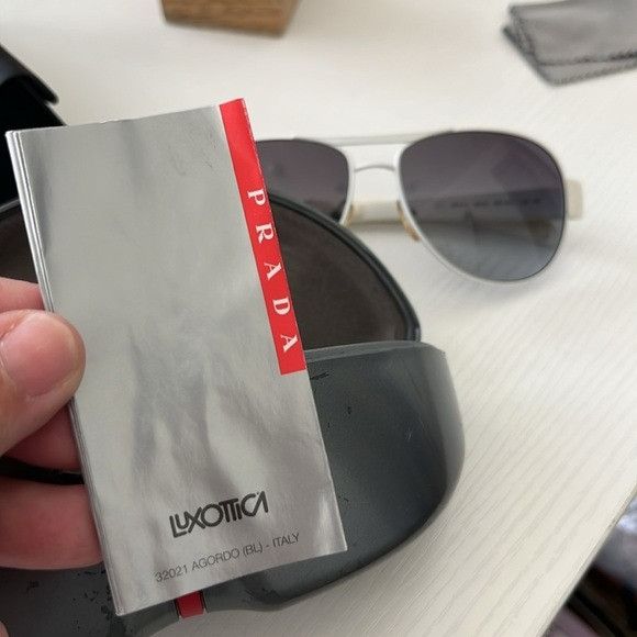 Prada × Vintage Prada Aviator Oversized White Unisex Y2K 90's 00's Sunglasse Size ONE SIZE - 11 Thumbnail