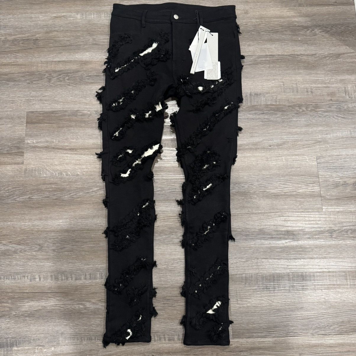 Rick Owens Rick Owens Tyrone Slashed Cut Out Black Natural Denim Jeans Size 30" / US 8 / IT 44 - 1 Thumbnail