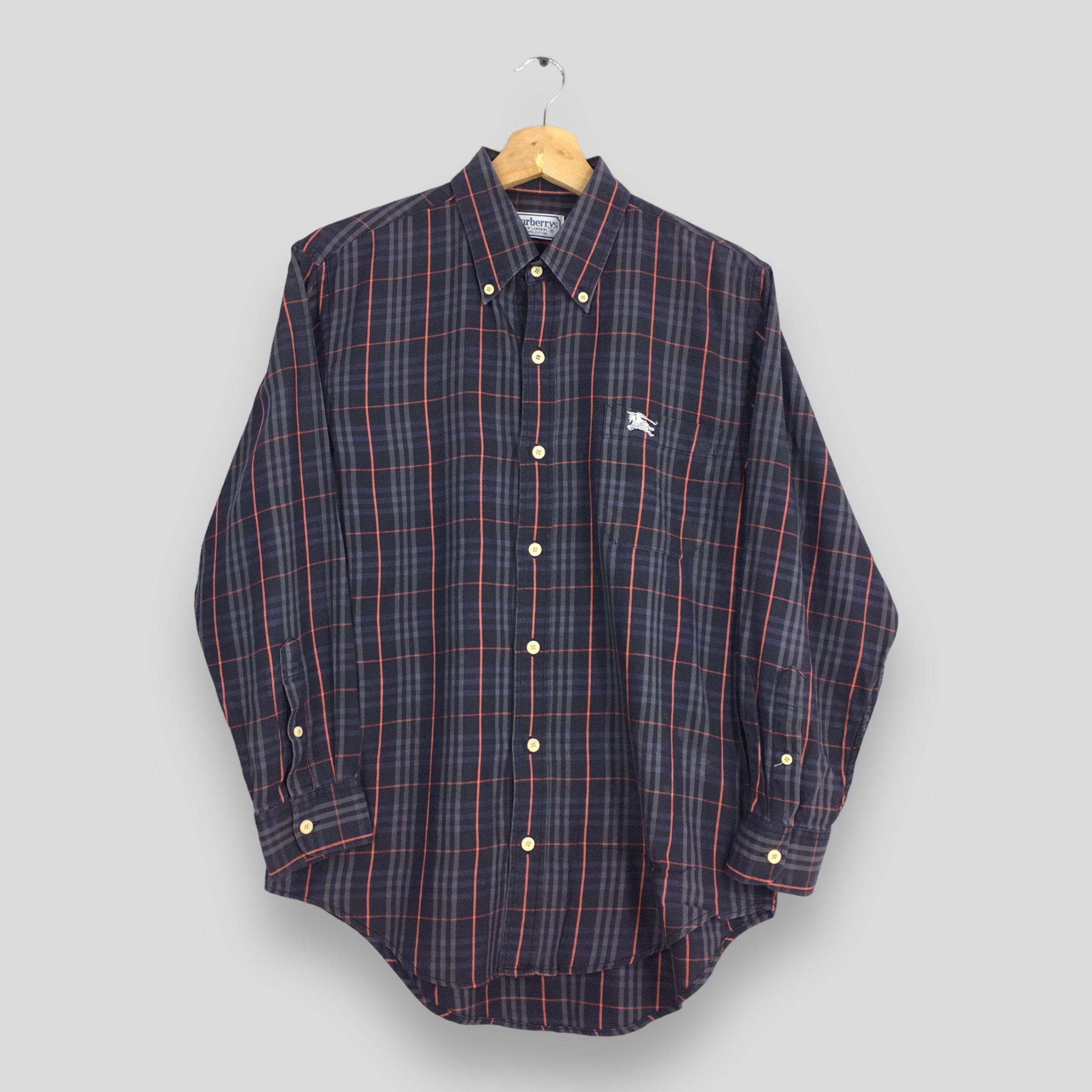 Burberry × Vintage Vtg 90s Burberrys Nova Check Button Ups