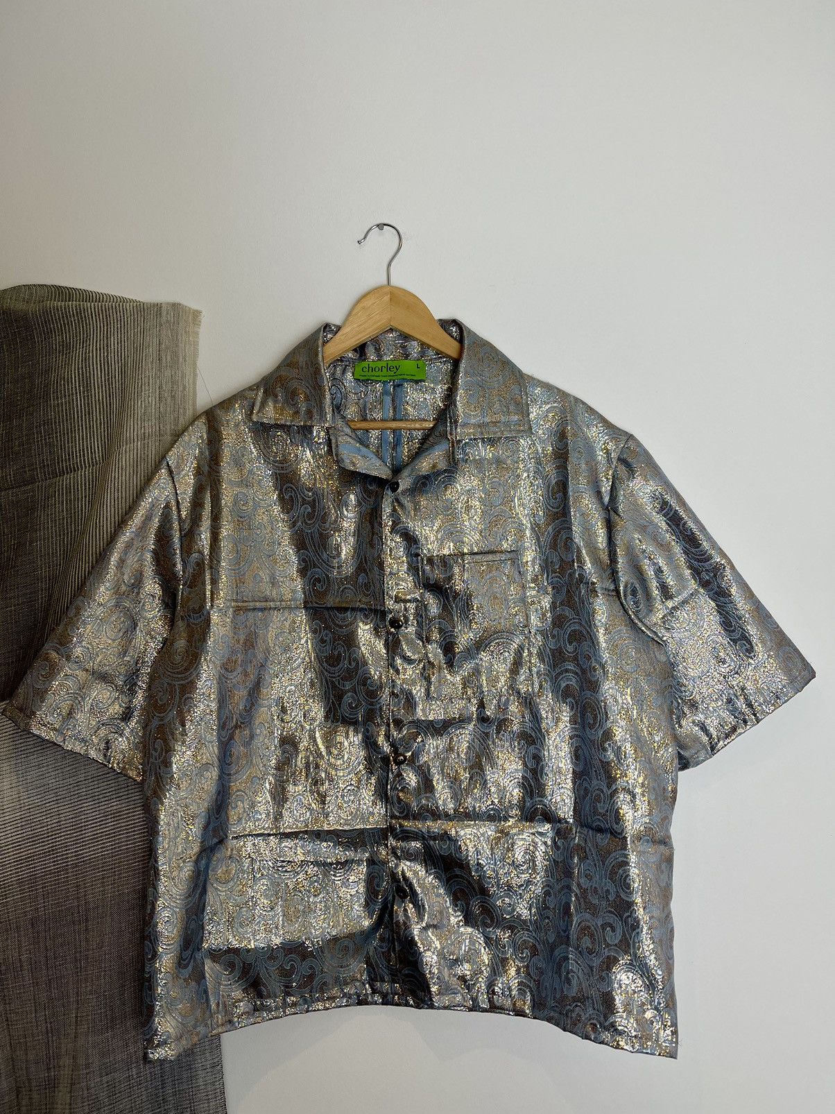 Chorley Handmade glitter paisley camp collar bowling shirt selvedge Size US L / EU 52-54 / 3 - 2 Thumbnail