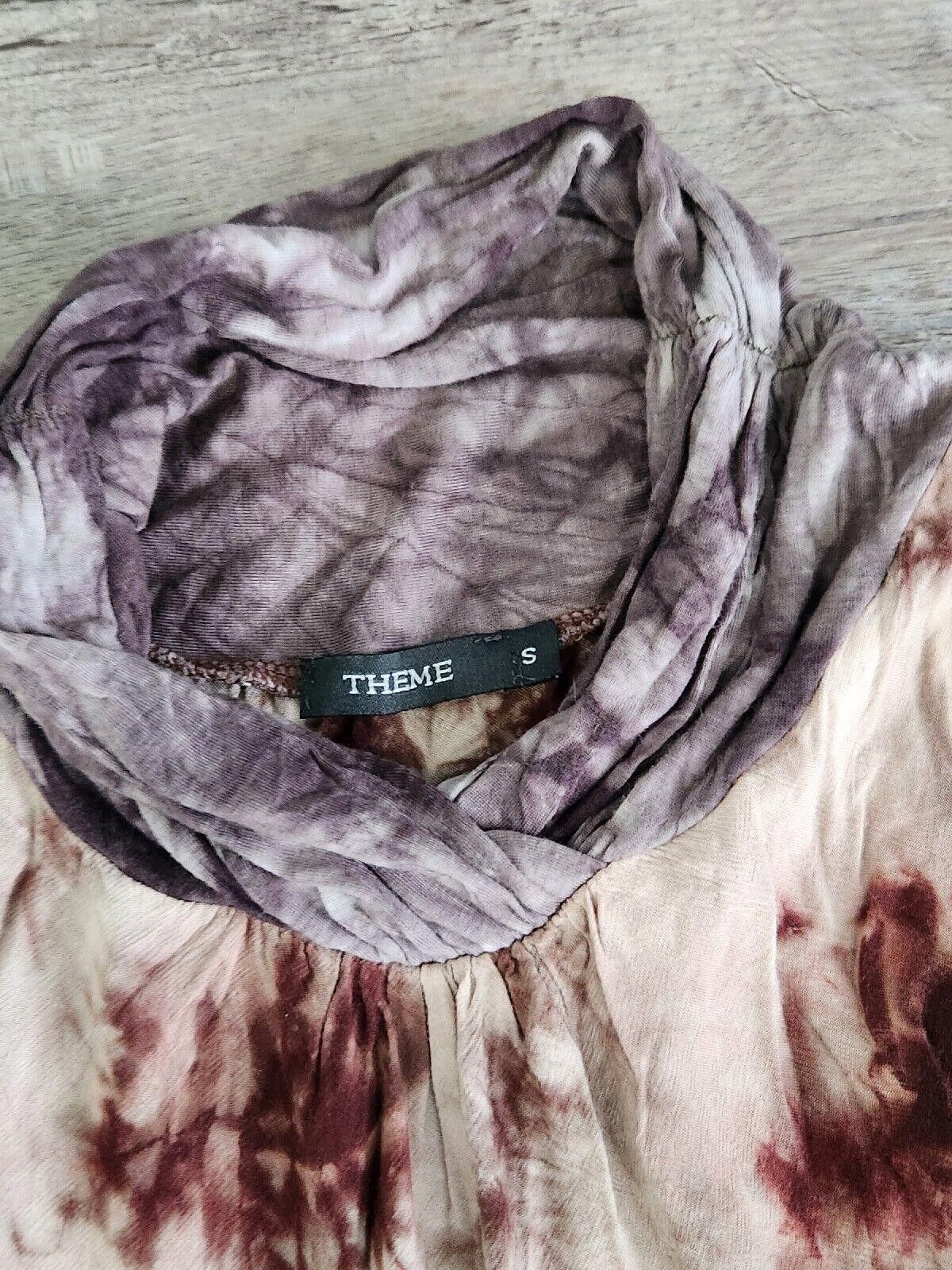 Designer Theme Top Size Small Tie Dye Brown Loose Turtle Neck Dress Size S / US 4 / IT 40 - 3 Thumbnail