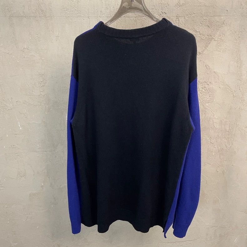 Loewe loewe Blue and black color-blocked round-neck wool sweater Size US S / EU 44-46 / 1 - 2 Thumbnail