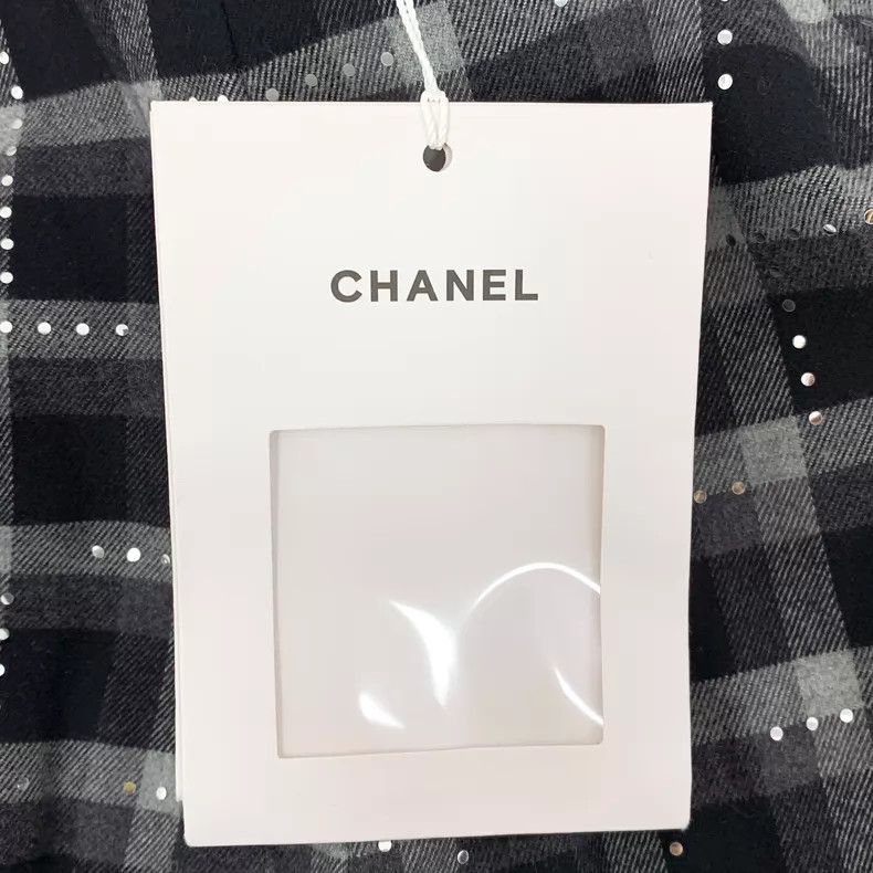 Chanel Chanel Black plaid diamond decoration design cotton casual Size 24" / US 00 / IT 34 - 8 Thumbnail