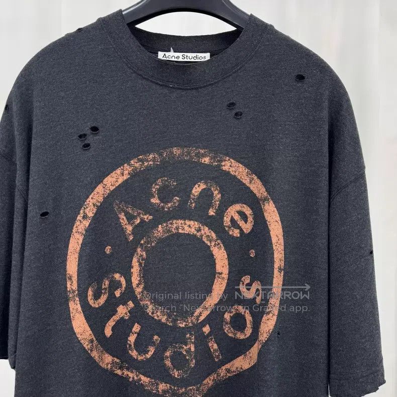 Acne Studios Acne Studios 25ss Aged Logo Destroyed Short Sleeve Size US M / EU 48-50 / 2 - 3 Thumbnail