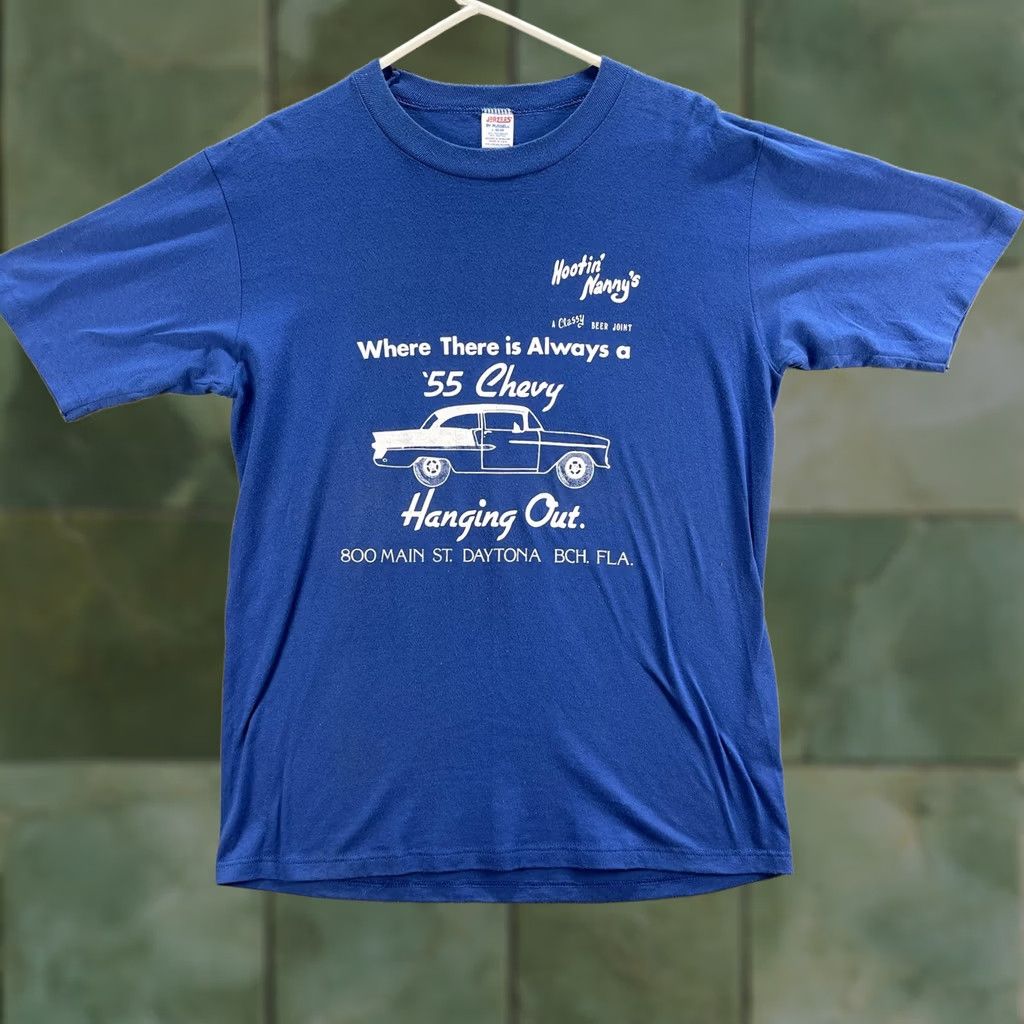 Jerzees VINTAGE Hootin Nanny's Shirt Mens Large Blue Daytona Beach Chevy Bar 80s USA Shirt Mens Large Blue Daytona Beach Chevy Bar 80s USA Size US L / EU 52-54 / 3 - 1 Thumbnail