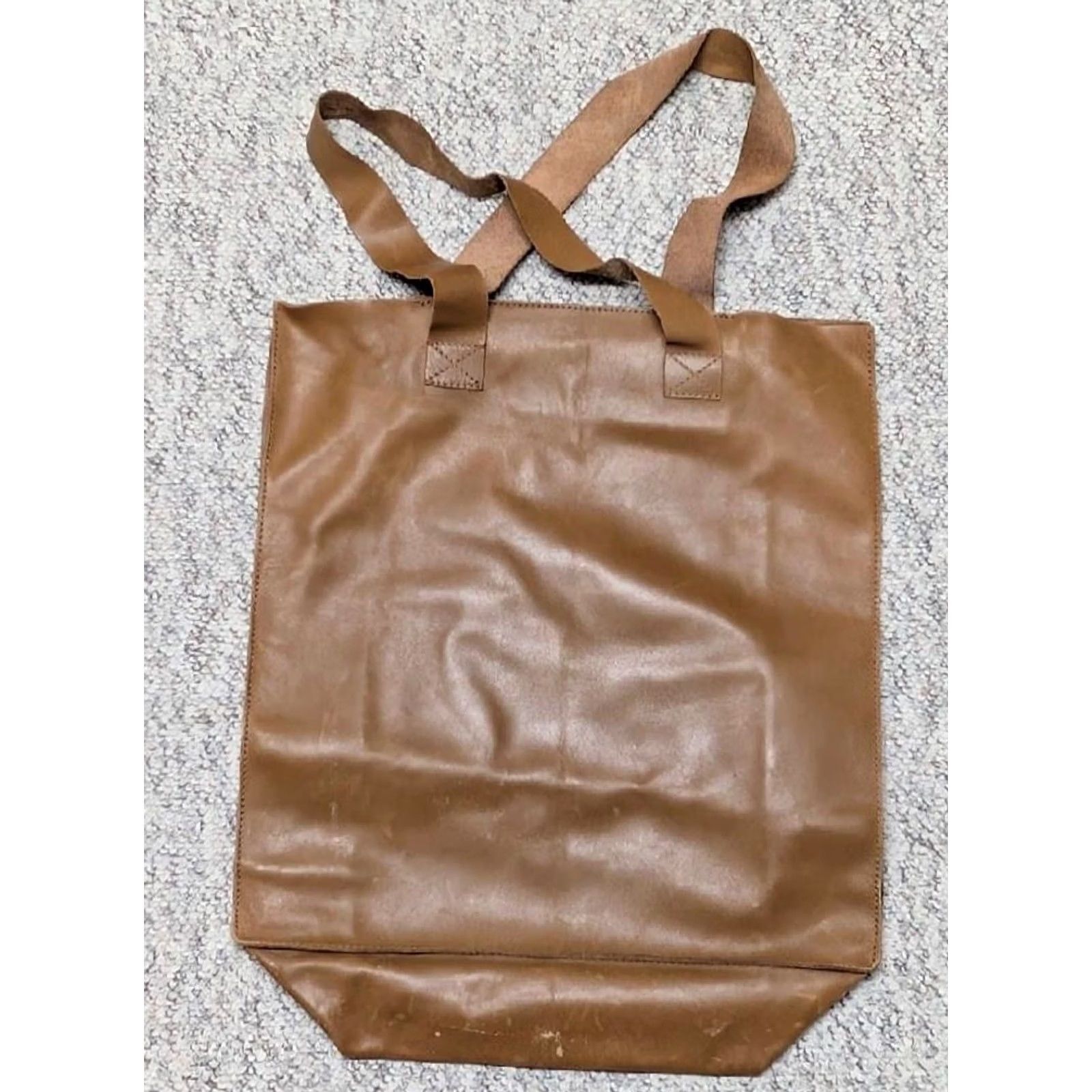 Vintage VINTAGE handcrafted leather bag INHOTIM art museum BRAZIL brown tote Unisex Adults 16x5x15.5 leather bag 90s concert theme Mens Womens Size ONE SIZE - 4 Thumbnail