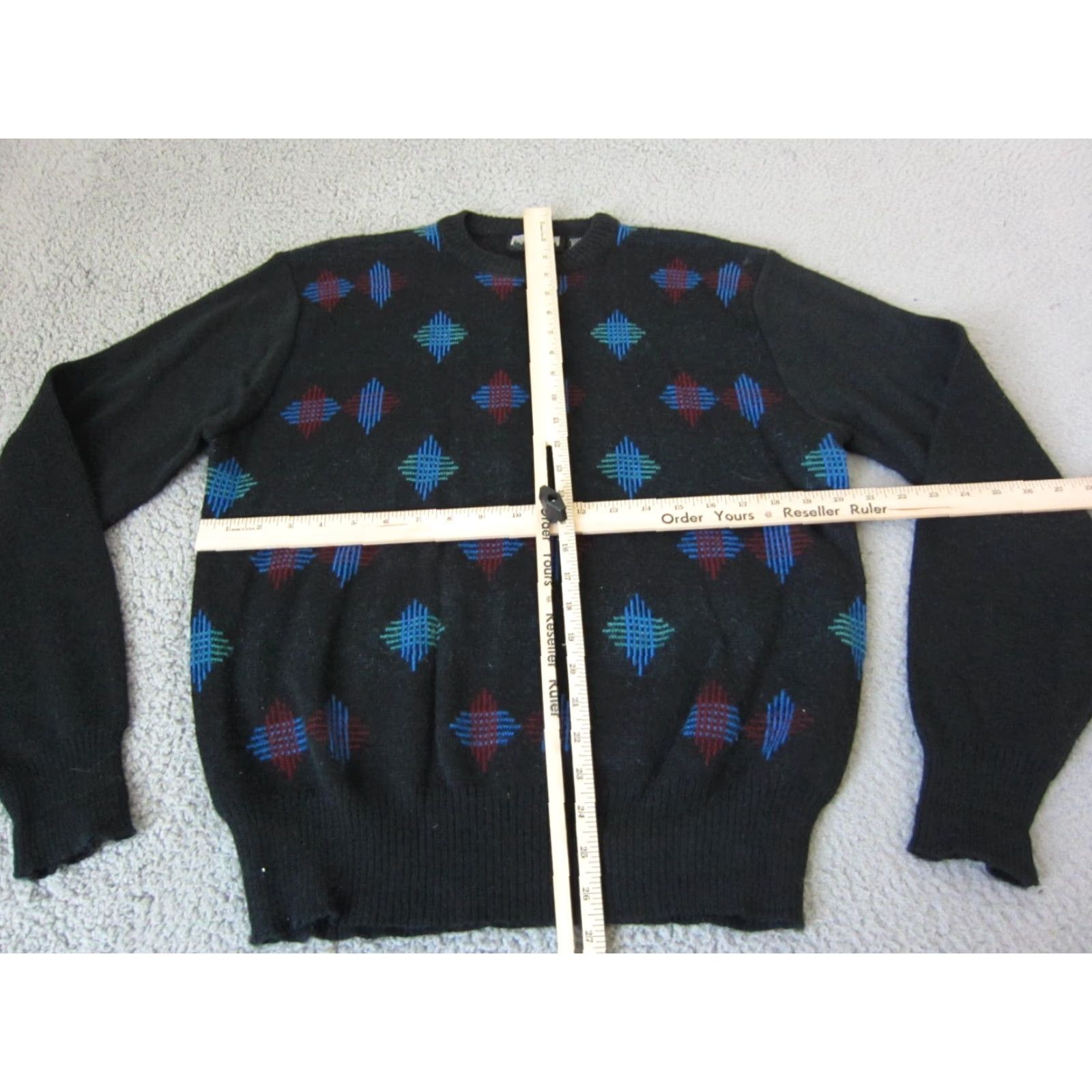 Vintage VINTAGE City Streets Sweater Mens XL Black Geometric Knit 80s 90s Pullover Knit Lightweight Casual Size US XL / EU 56 / 4 - 7 Thumbnail