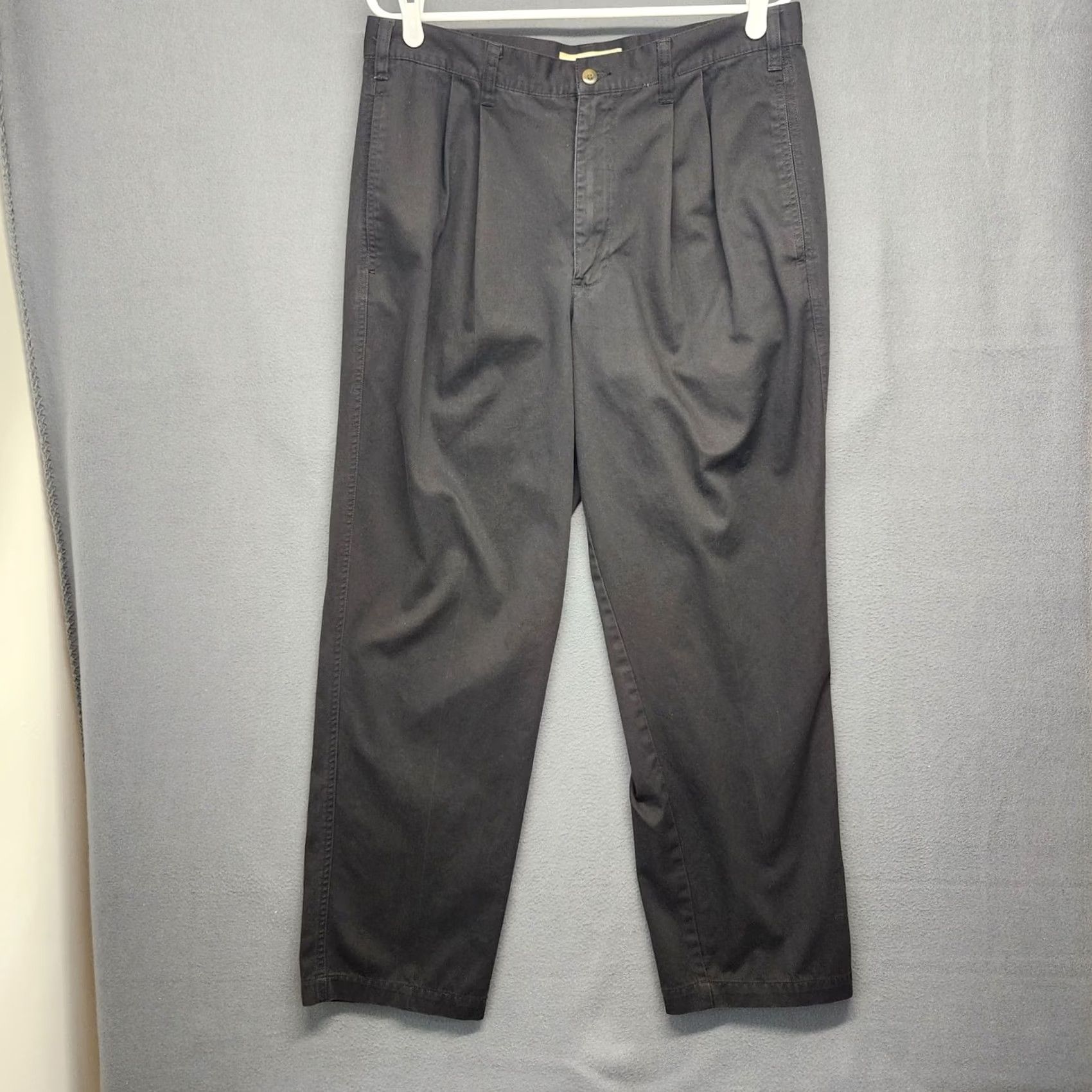 Cherokee VINTAGE Cherokee Pants Mens 34x28 Black Pleated 100% Cotton 90s Y2K Tagged 34x30 Mens Size US 34 / EU 50 - 2 Thumbnail