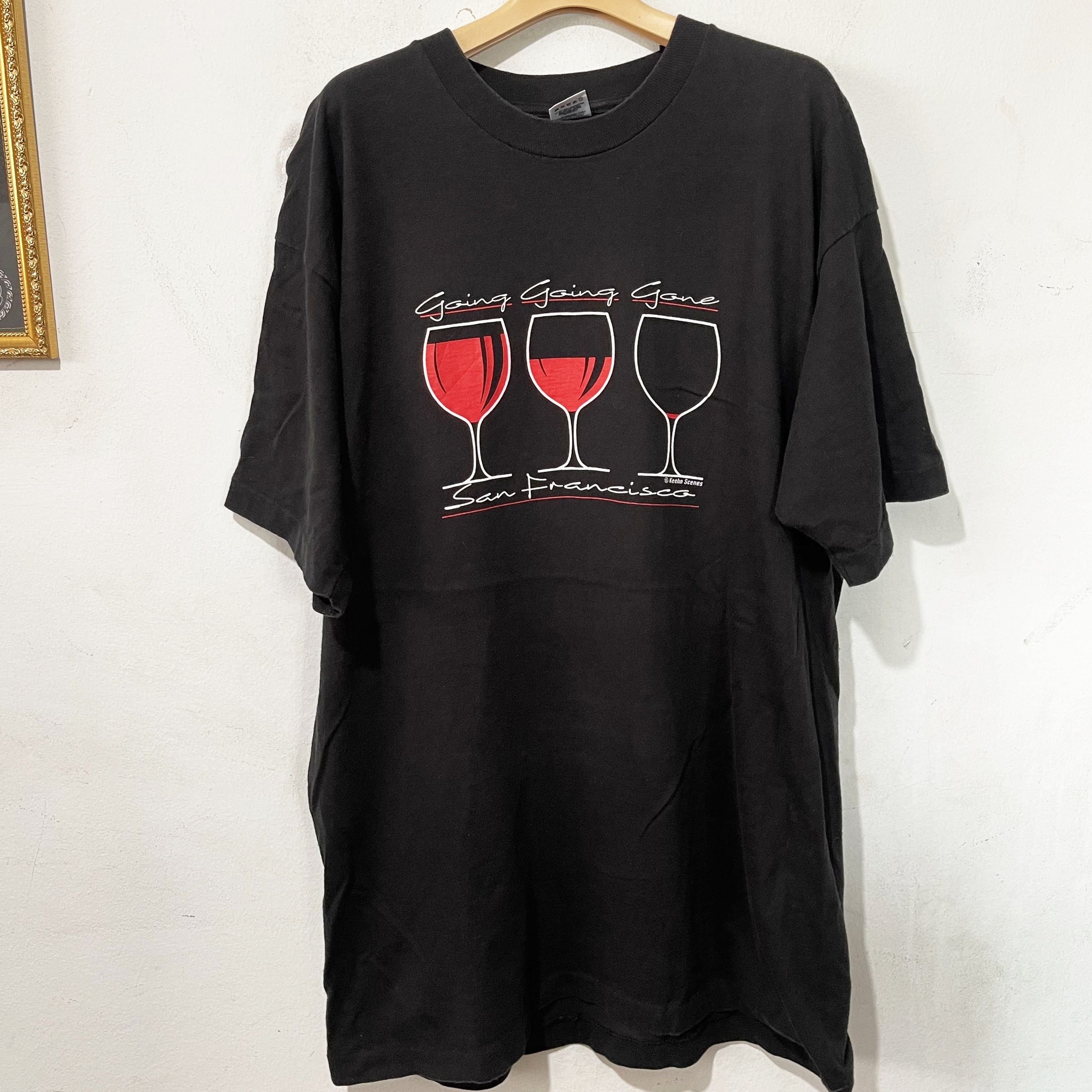 Vintage Vintage 90s Going Going Gone San Francisco Wine Glass Shirt Size US XL / EU 56 / 4 - 1 Thumbnail