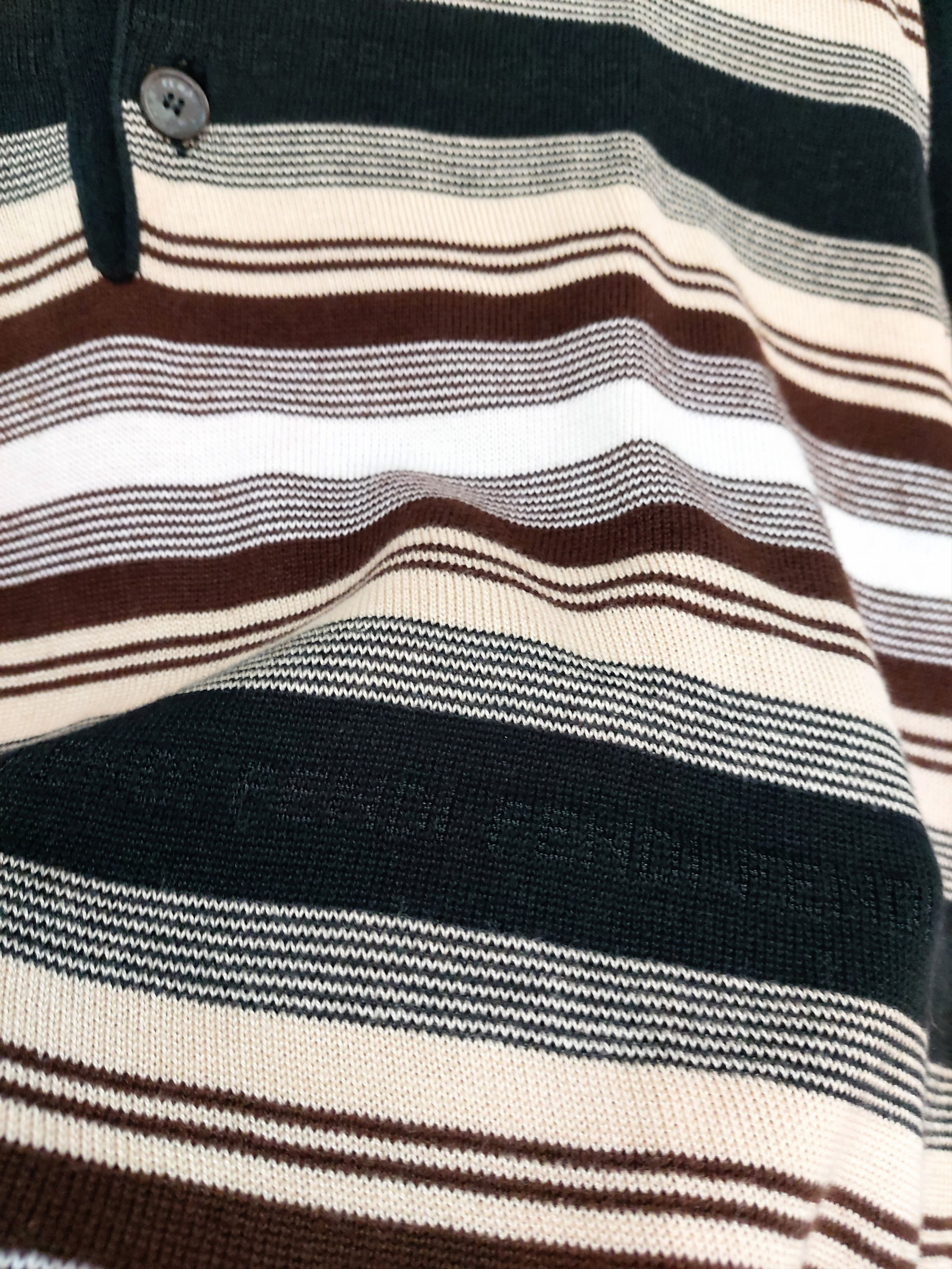 Fendi 00'S FENDI UOMO STRIPE KNIT POLO SHIRT Size US S / EU 44-46 / 1 - 2 Thumbnail