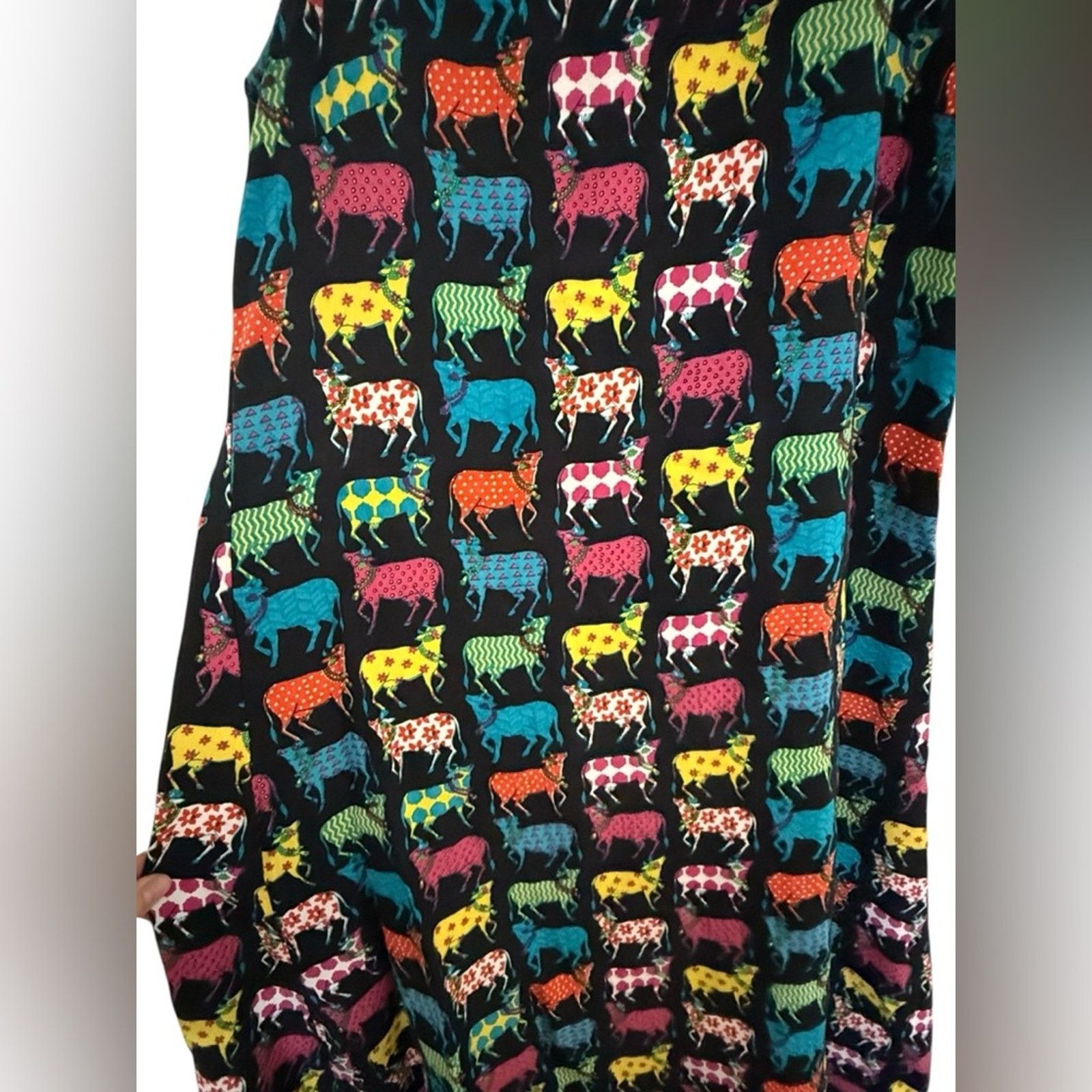Handmade Colorful Animal Print Midi Dress Sleeveless Boho Viscose 10 Size M / US 6-8 / IT 42-44 - 5 Thumbnail