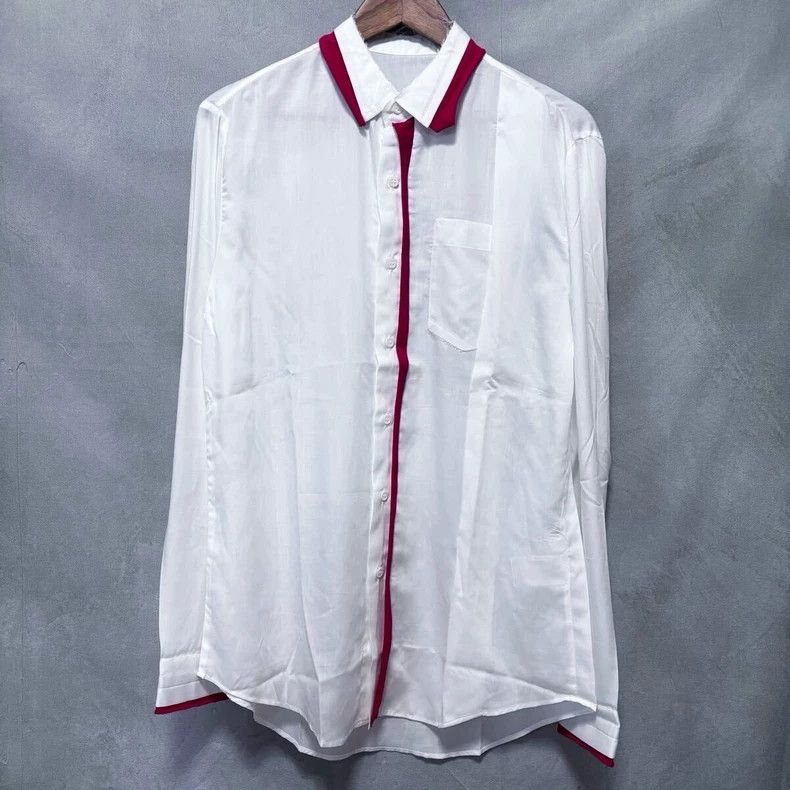 Y's Y's White rayon shirt with red trim shirt Size US M / EU 48-50 / 2 - 1 Thumbnail