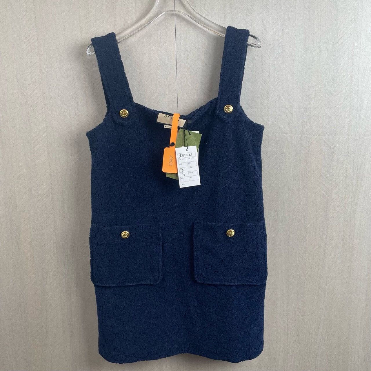 Gucci gucci deep blue patterned dress with gold buckle Size XS / US 0-2 / IT 36-38 - 1 Thumbnail