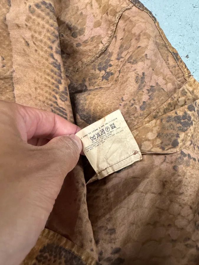 Designer × Roberto Cavalli × Vintage 2000s Cavalli Bronze Snake Print Shirt Size S / US 4 / IT 40 - 6 Thumbnail