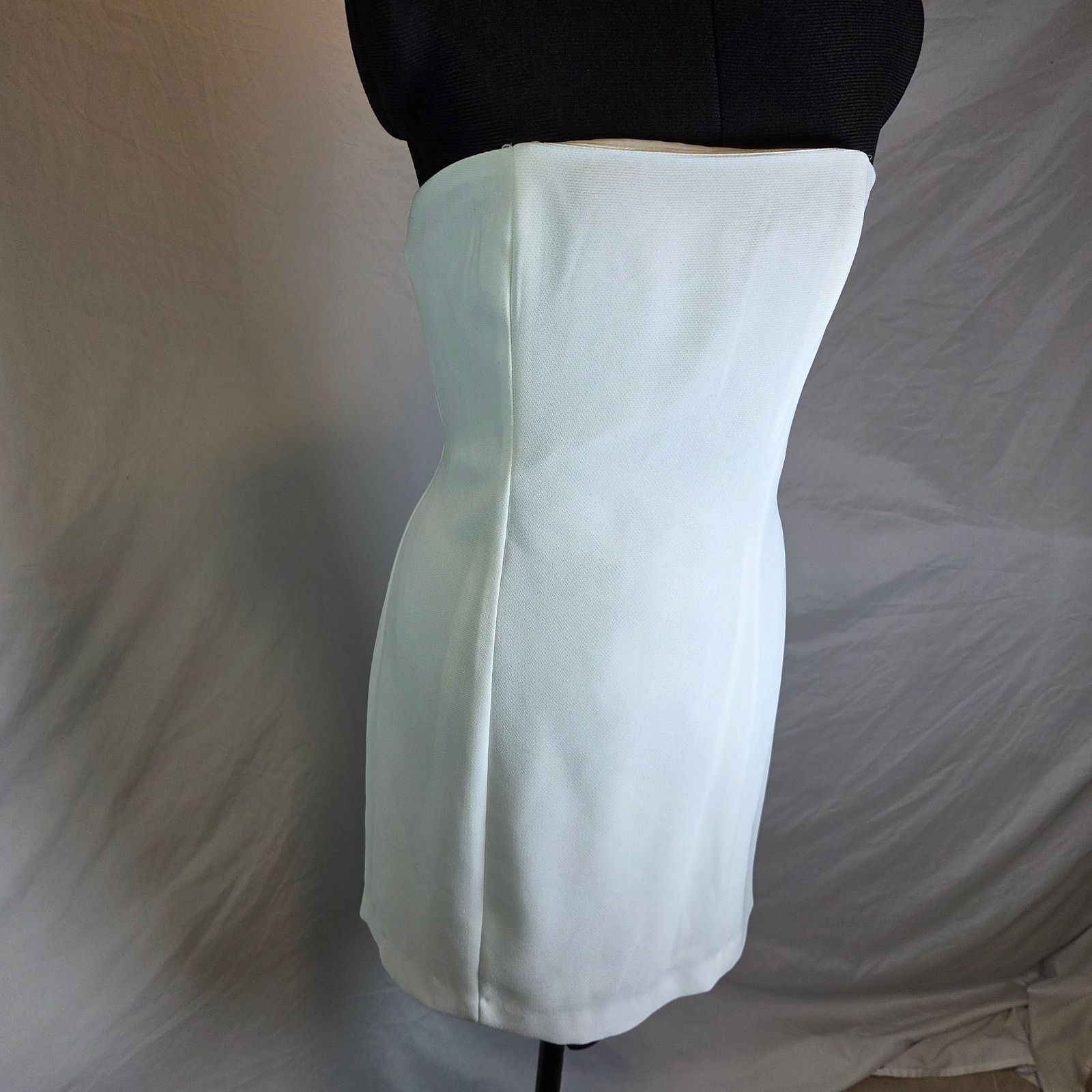 Vintage Hugo Buscati White Strapless Mini Dress Size 10 Size L / US 10 / IT 46 - 7 Thumbnail
