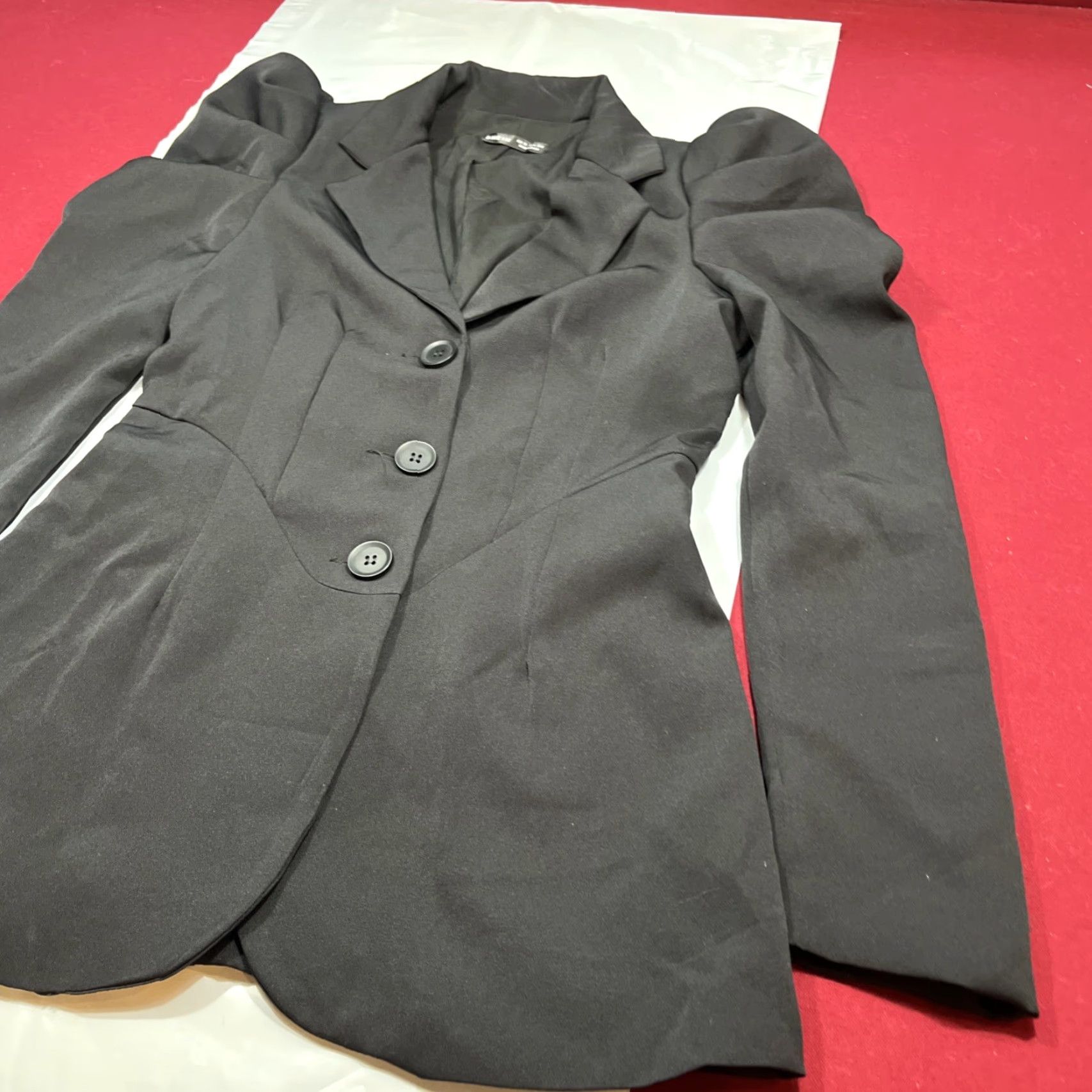 Shein SHEIN Penny Dreadful Black Button Jacket Women’s SMALL Long Puff Sleeves Witchy Size S / US 4 / IT 40 - 5 Thumbnail