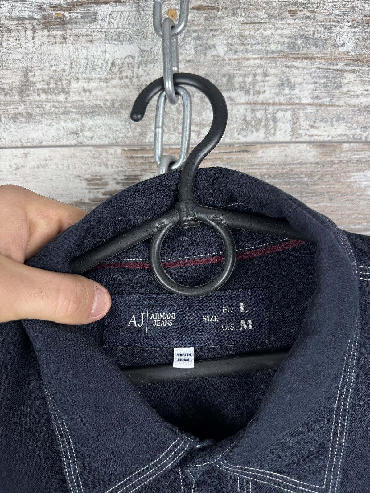 Armani Mens Vintage Armani Jeans linen shirts button up AJ lino Size US M / EU 48-50 / 2 - 8 Thumbnail
