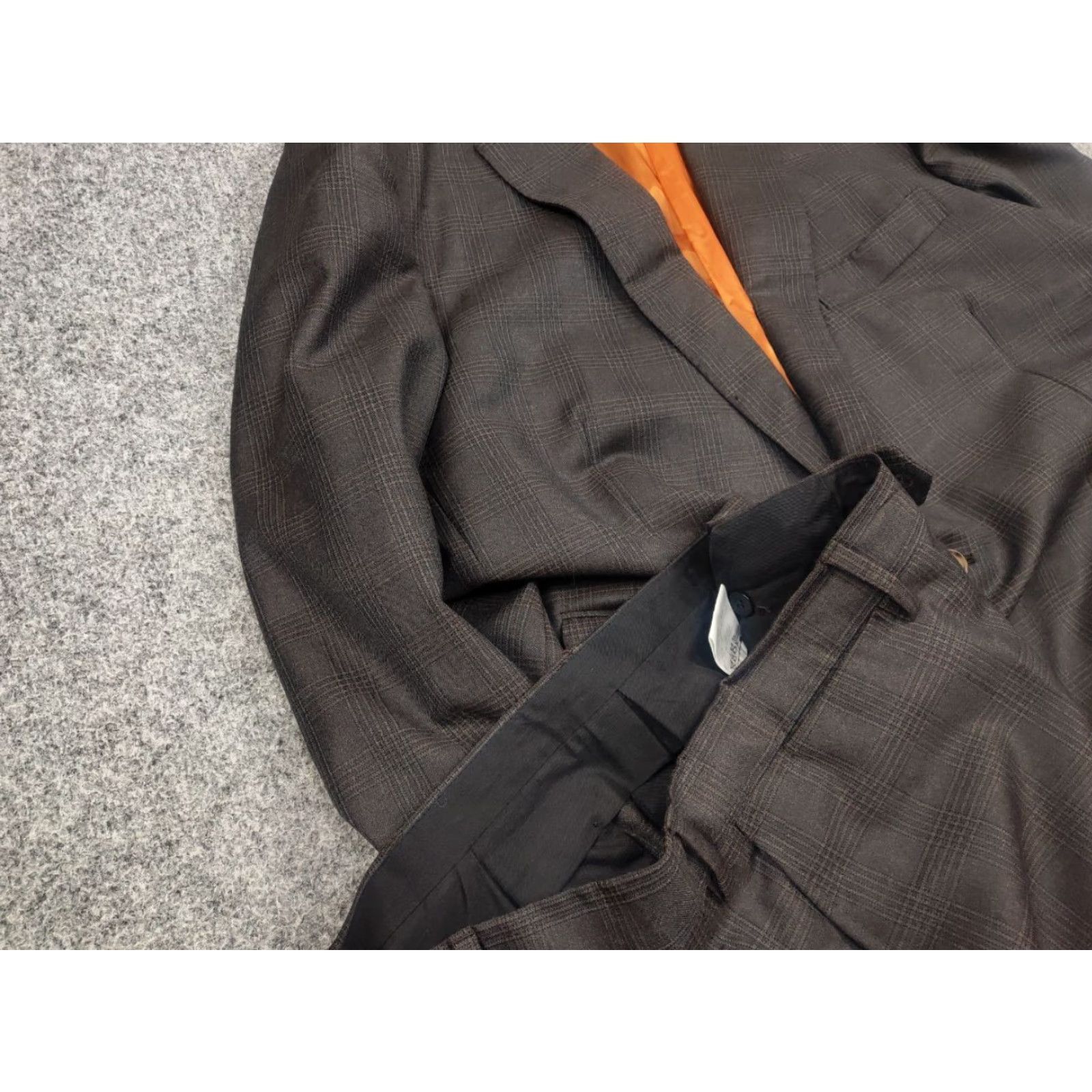 Ermenegildo Zegna Ermenegildo Zegna Electa Check brown Classic Wool Suit Blazer Pants XL Mens 2 Piece Set Brown Check Wool Suit Jacket Pants 2 Piece Suit Size 46R - 5 Thumbnail
