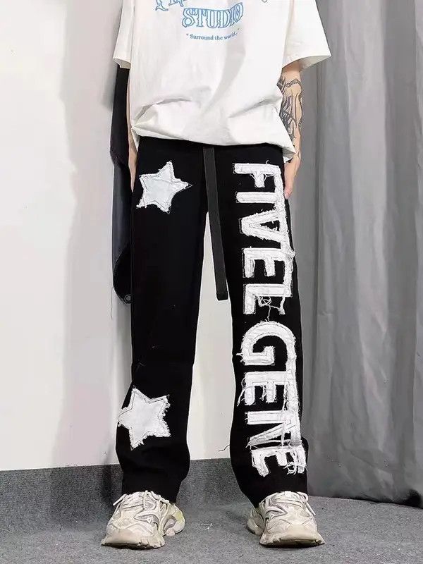 Japanese Brand High street black letter patch workwear casual trousers Size US 32 / EU 48 - 2 Thumbnail
