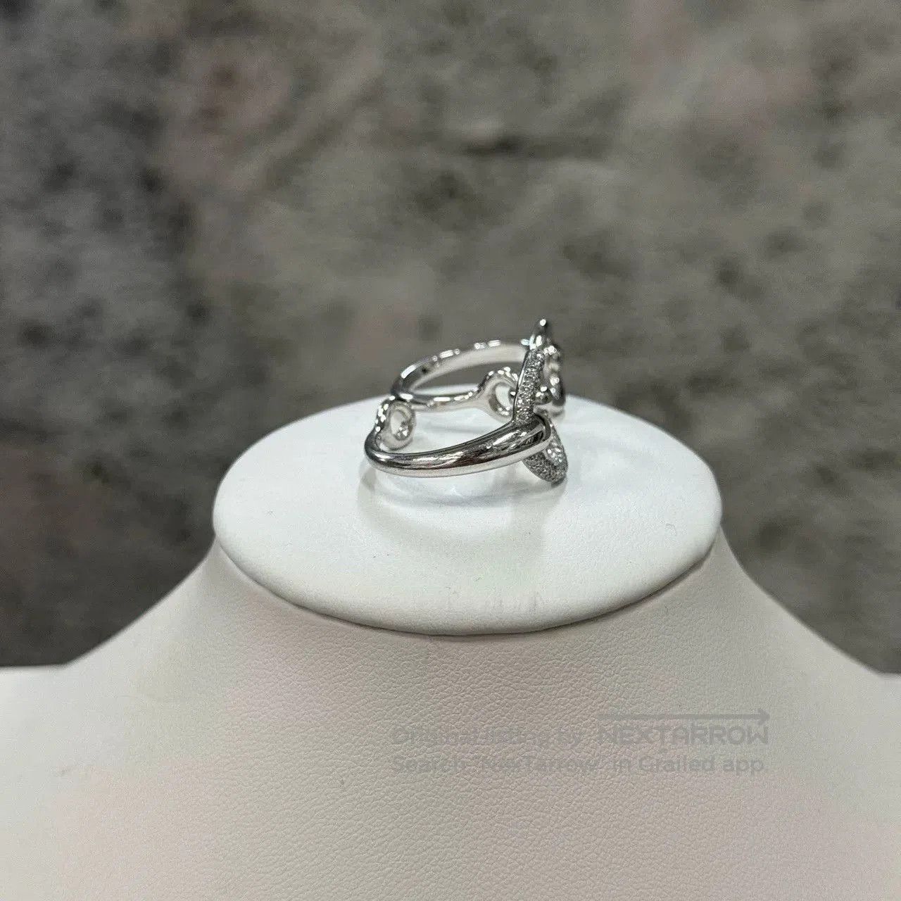Hermes Hermes Double Light White Gold Ring. Size ONE SIZE - 3 Thumbnail