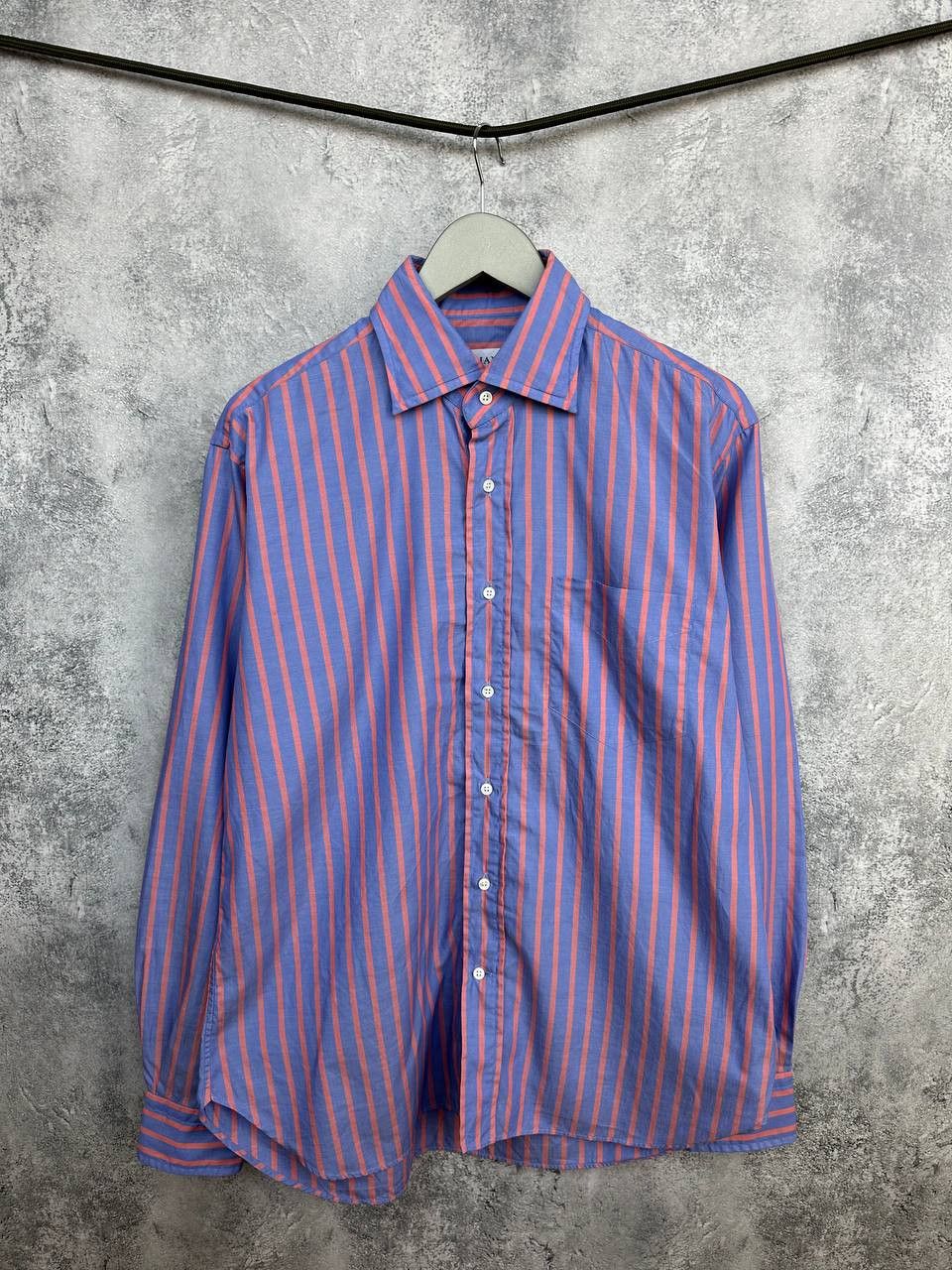 Other ORIAN dal 1968 Striped Button Up Shirt Blue & Coral Cotton Size US L / EU 52-54 / 3 - 1 Thumbnail