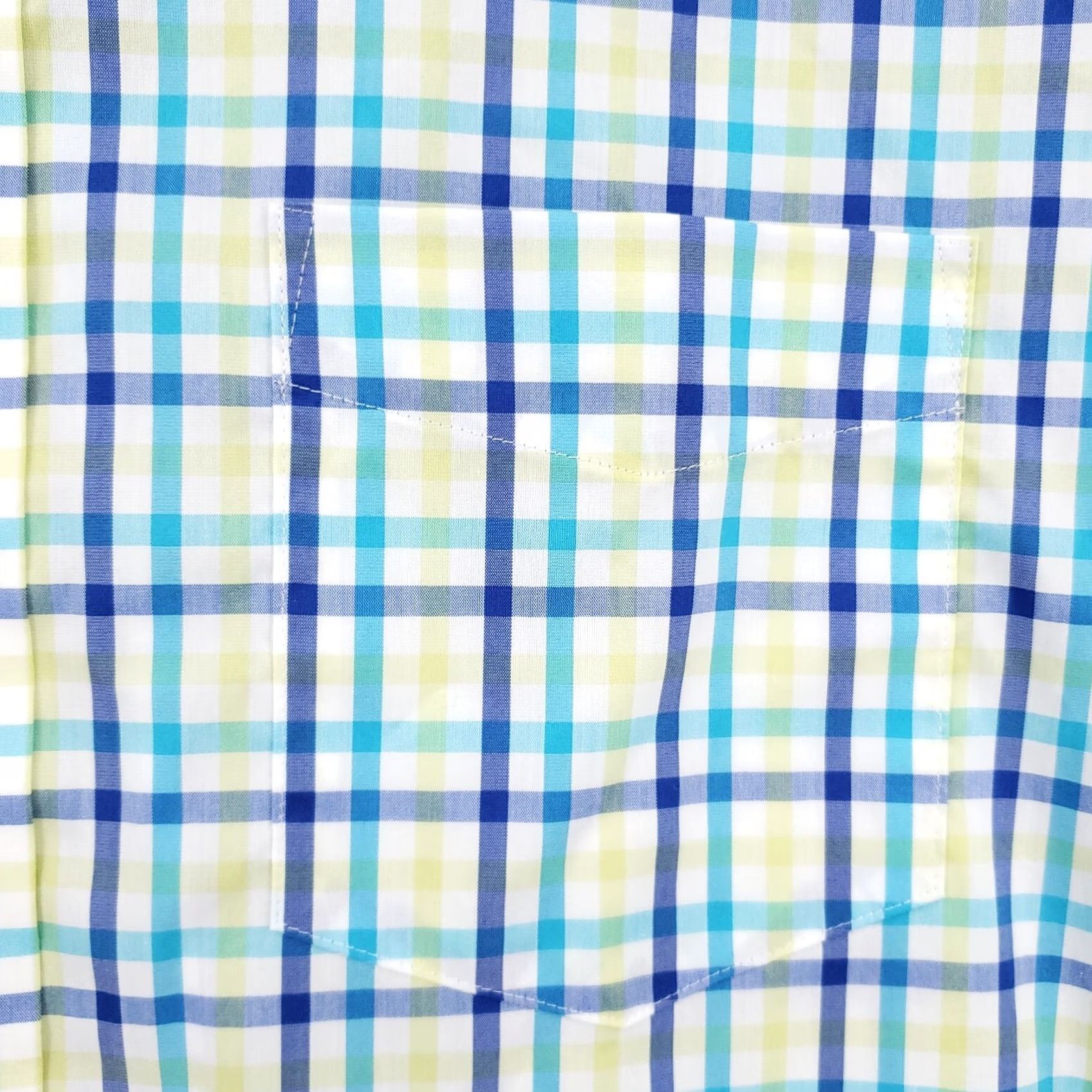 Lands' End Lands' End Button-Up Shirt Men M Medium Blue Plaid 15.5 Comfort First Modern Regular Fit Size US L / EU 52-54 / 3 - 4 Thumbnail