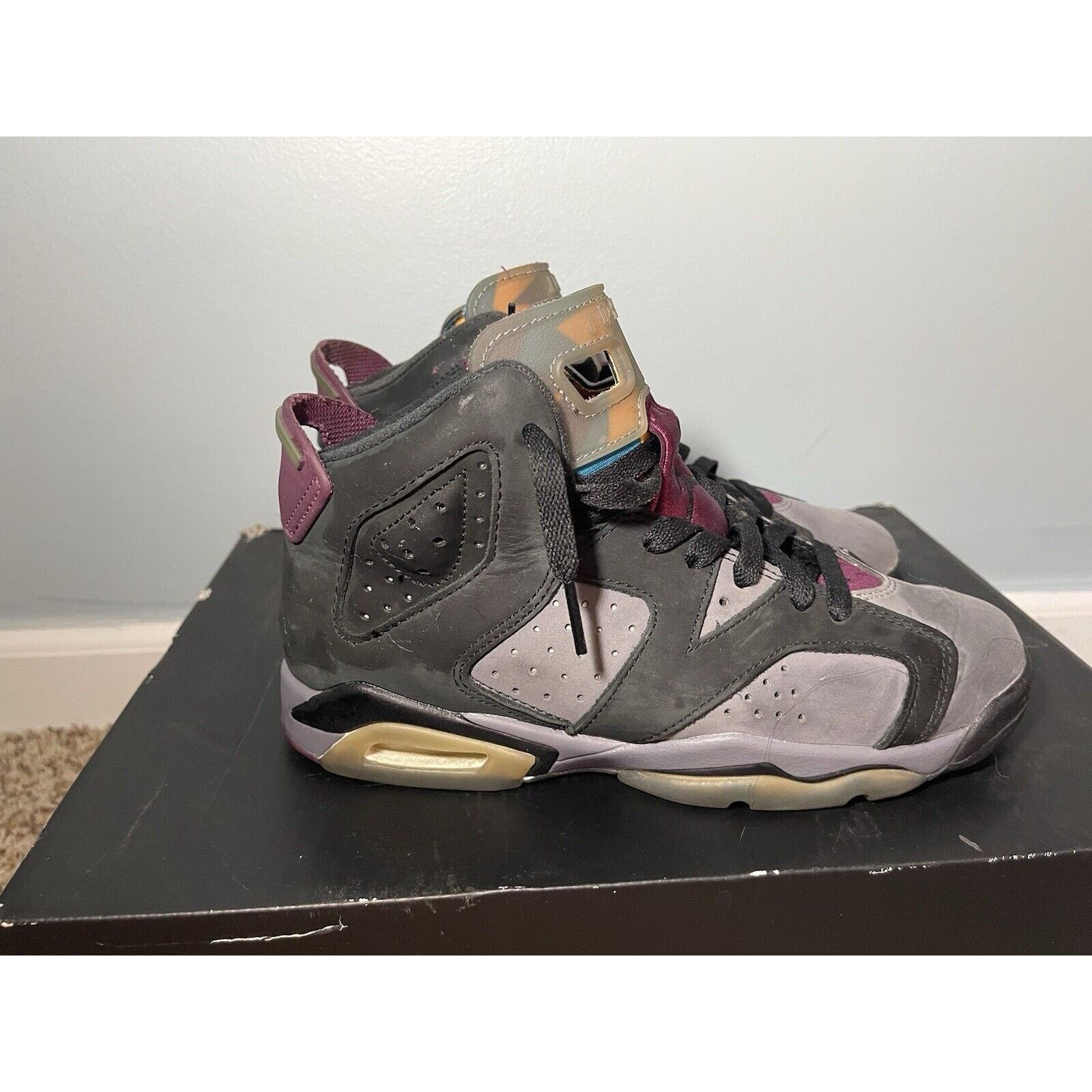 Jordan Brand Nike Air Jordan 6 Retro Size 5Y Black Bordeaux CT8529 063 Size US 5 / EU 37 - 4 Thumbnail