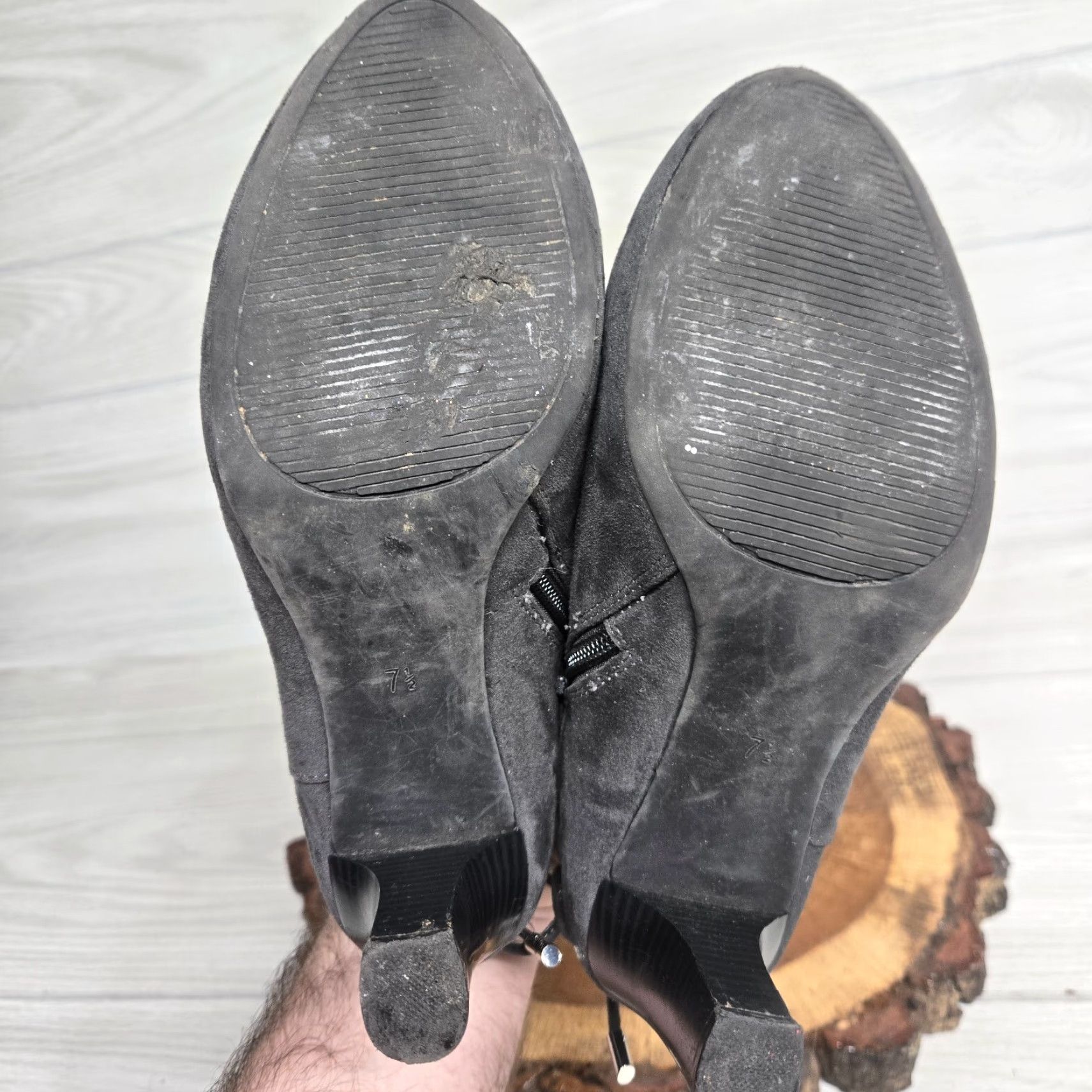 Coach VINTAGE Coach & Four Booties Women 7.5 Black Suede Slip On Ankle Boot High Cone Heel - Women’s Size 7.5 Black Suede Boots Size US 7.5 / IT 37.5 - 6 Thumbnail