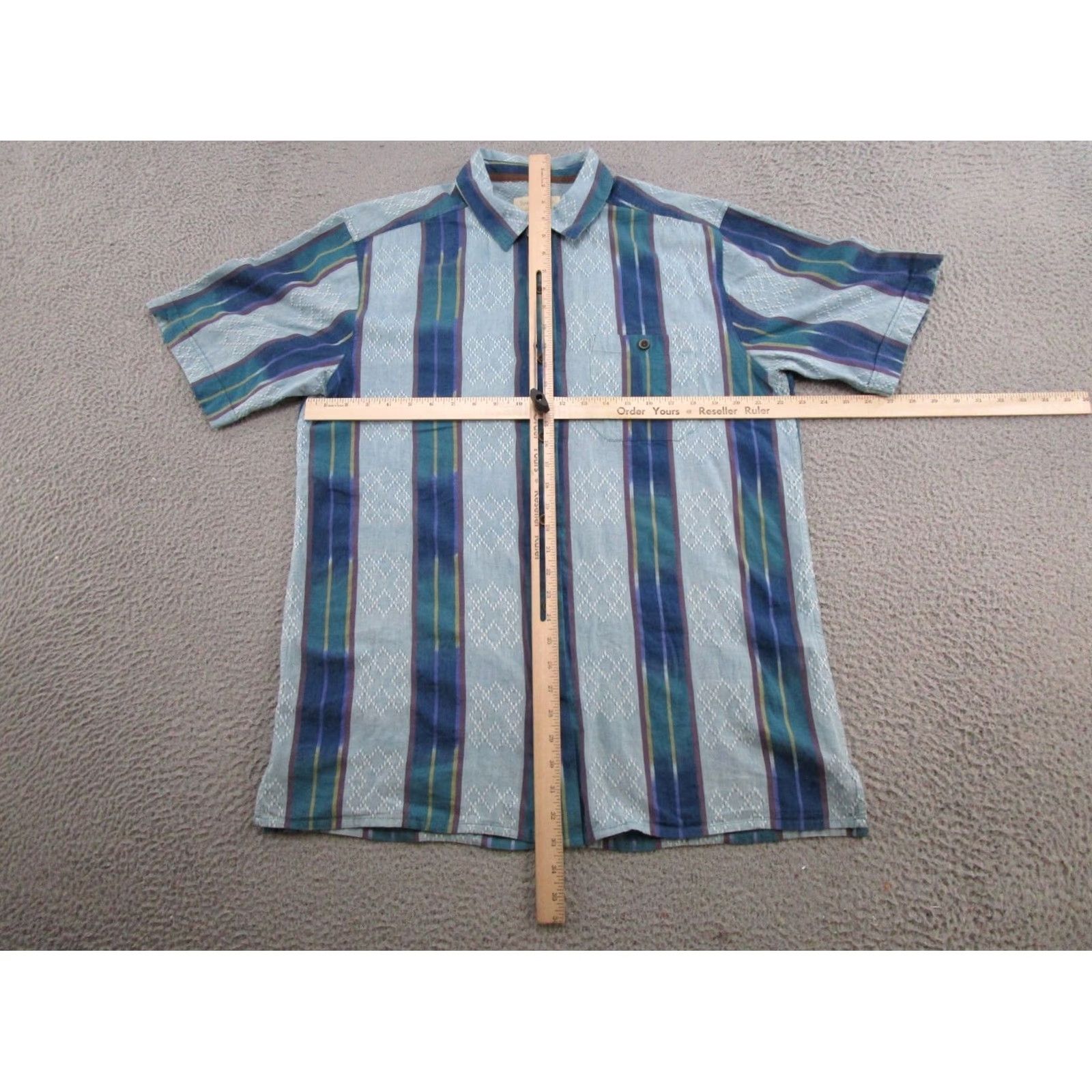 The Territory Ahead Territory Ahead Button-Up Shirt Men L Multicolor Cotton Striped Geometric Aztec Pattern Size US L / EU 52-54 / 3 - 3 Thumbnail