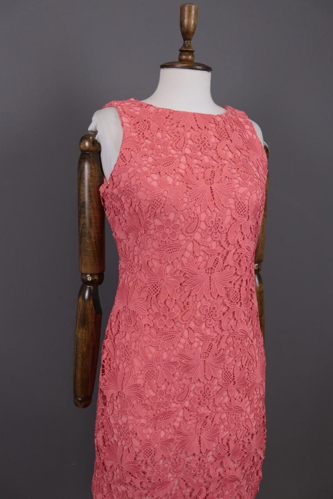 Lauren Ralph Lauren Lauren Ralph Lauren Pink Mesh Floral A-Line Dress Size 6 Size M / US 6-8 / IT 42-44 - 5 Thumbnail