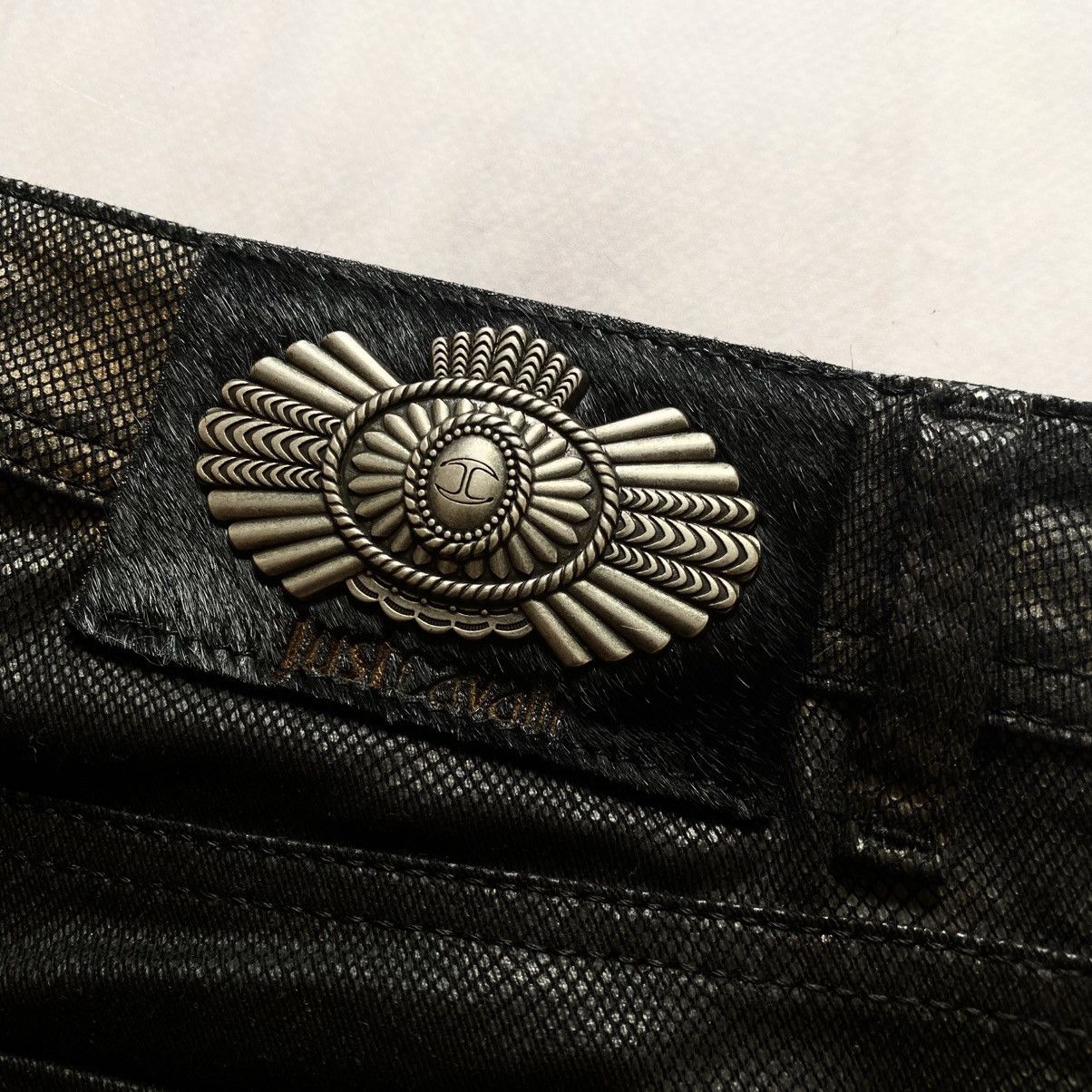Roberto Cavalli Archive Just Cavalli Rare Snake Skin Black/Gold Print Pants Size 27" / US 4 / IT 40 - 10 Thumbnail