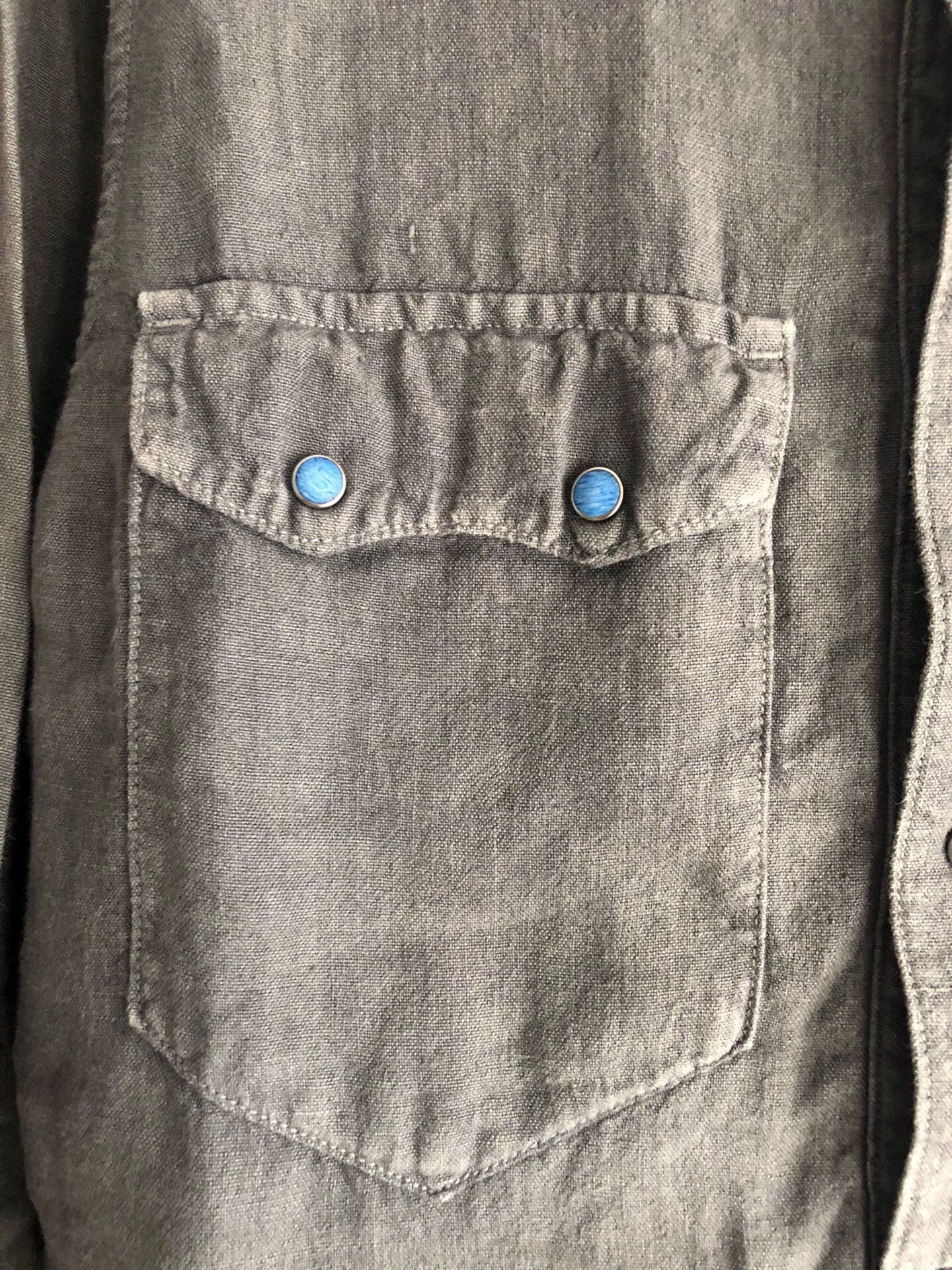 Porter Classic Porter Classic 17aw Linen Western Shirt Gray M Size US M / EU 48-50 / 2 - 2 Thumbnail
