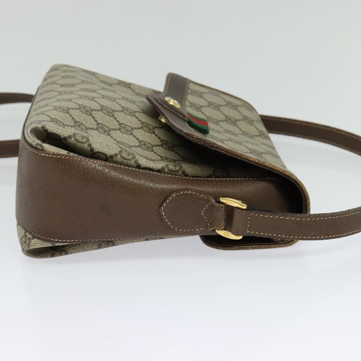 Gucci GUCCI GG Supreme Web Sherry Line Bag Pvc Beige Gold 904 02 Size ONE SIZE - 5 Thumbnail